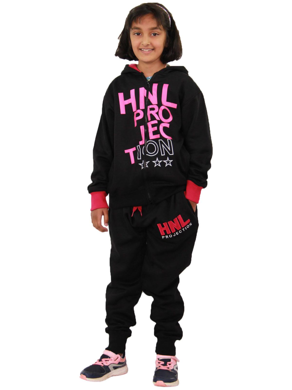 Kids Girls Boys Designer Tracksuit HNL Hooded Bottoms Joging Suit Age 7