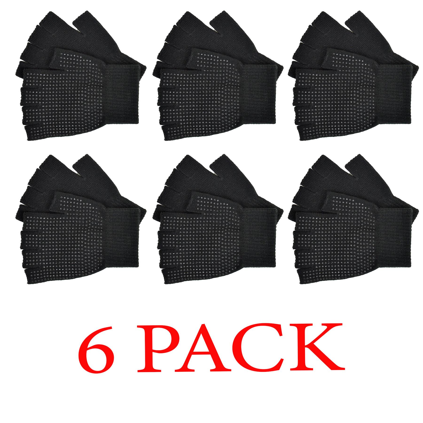 Mens Women Gloves Fingerless Gripper Half Finger Mittens Outdoor Non-Slip Gloves - Picture 5 of 7