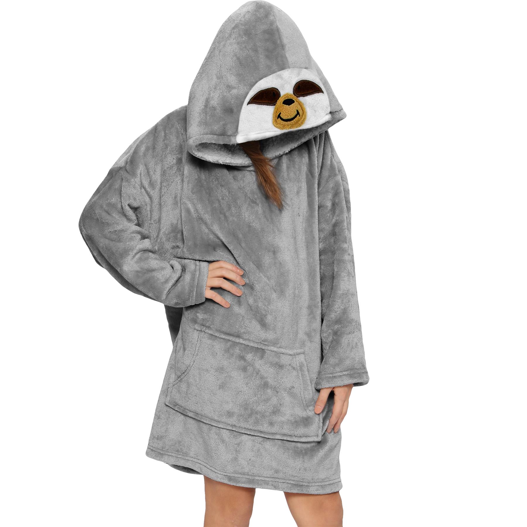 Unisex Hombres Damas Sudadera con Capucha de Gran Tamaño Animal Acurrucarse Manta Súper Suave Cálida Vellón - Imagen 79 de 104