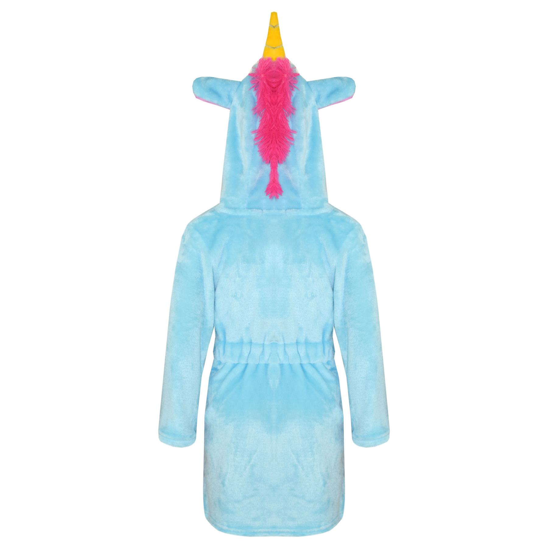 A2Z 4 Kids Super Soft 3D Animal Detail Dressing Gown Nightwear Hooded Robe 2-1 - Picture 14 of 154