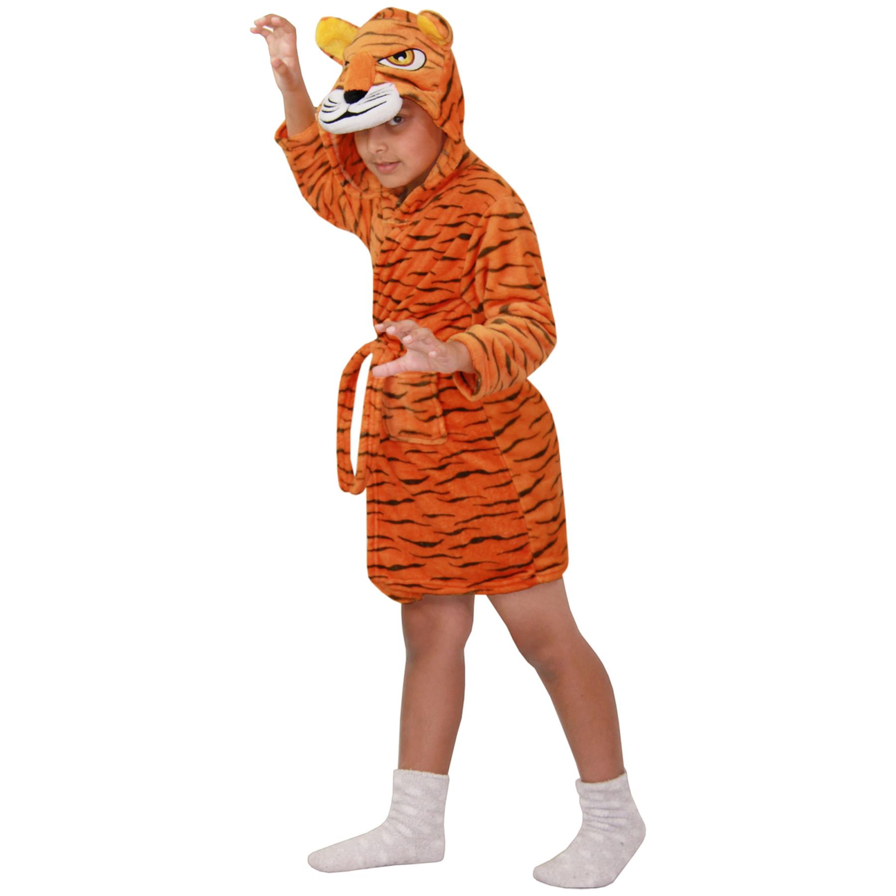 A2Z 4 Kids Super Soft 3D Animal Detail Dressing Gown Nightwear Hooded Robe 2-1 - Picture 139 of 154