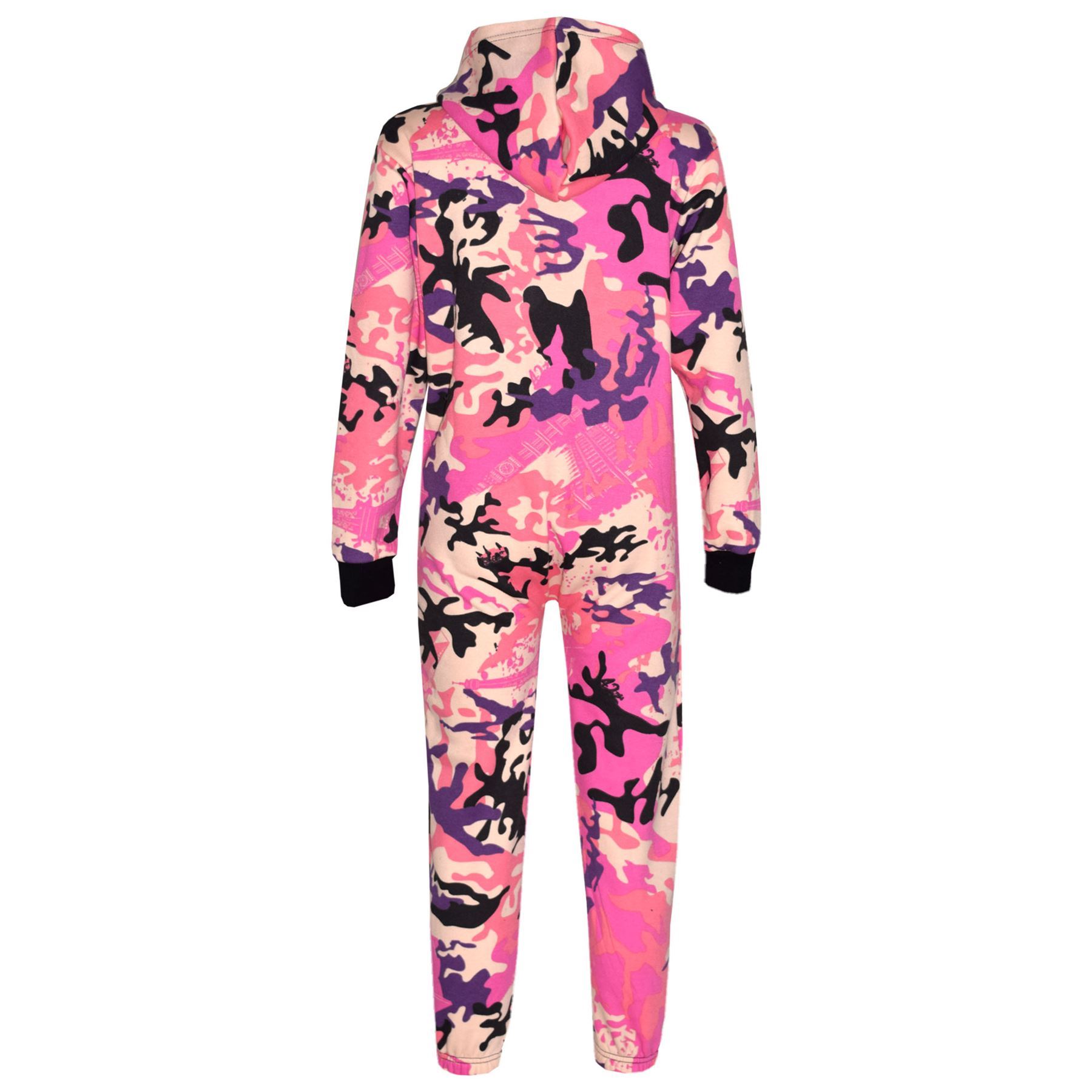 Kids Girls Boys Plain Fleece Hooded A2Z Onesie One Piece All In One ...