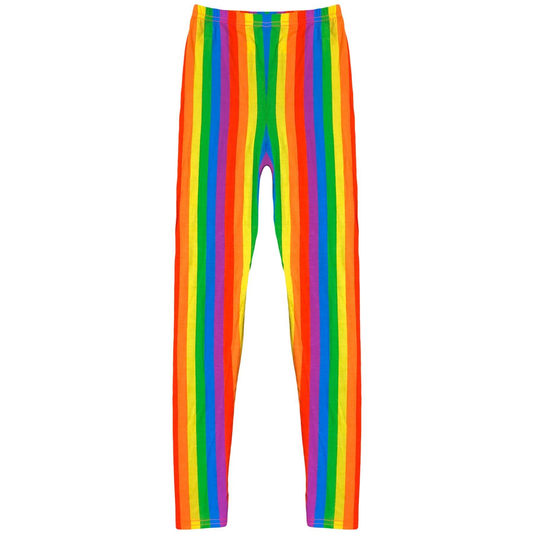 Girls Rainbow Clothing Crop Tops Skirts Dresses Jumpsuits Leggings Party Wear - Picture 5 of 8