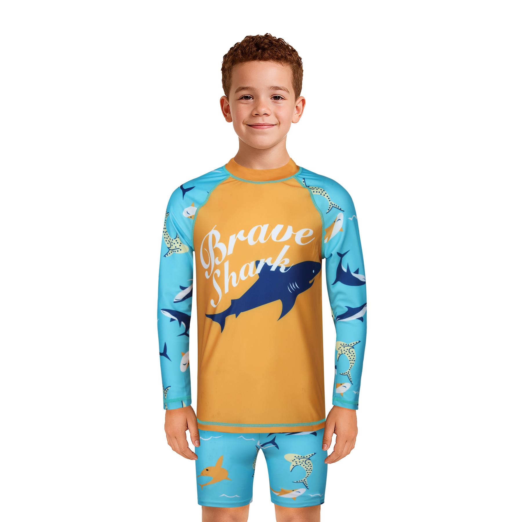 A2Z 4 Kids Boys Swimming Costume Kids Beach Bathing Swim Set Two Piece Swimsuit - Picture 4 of 79