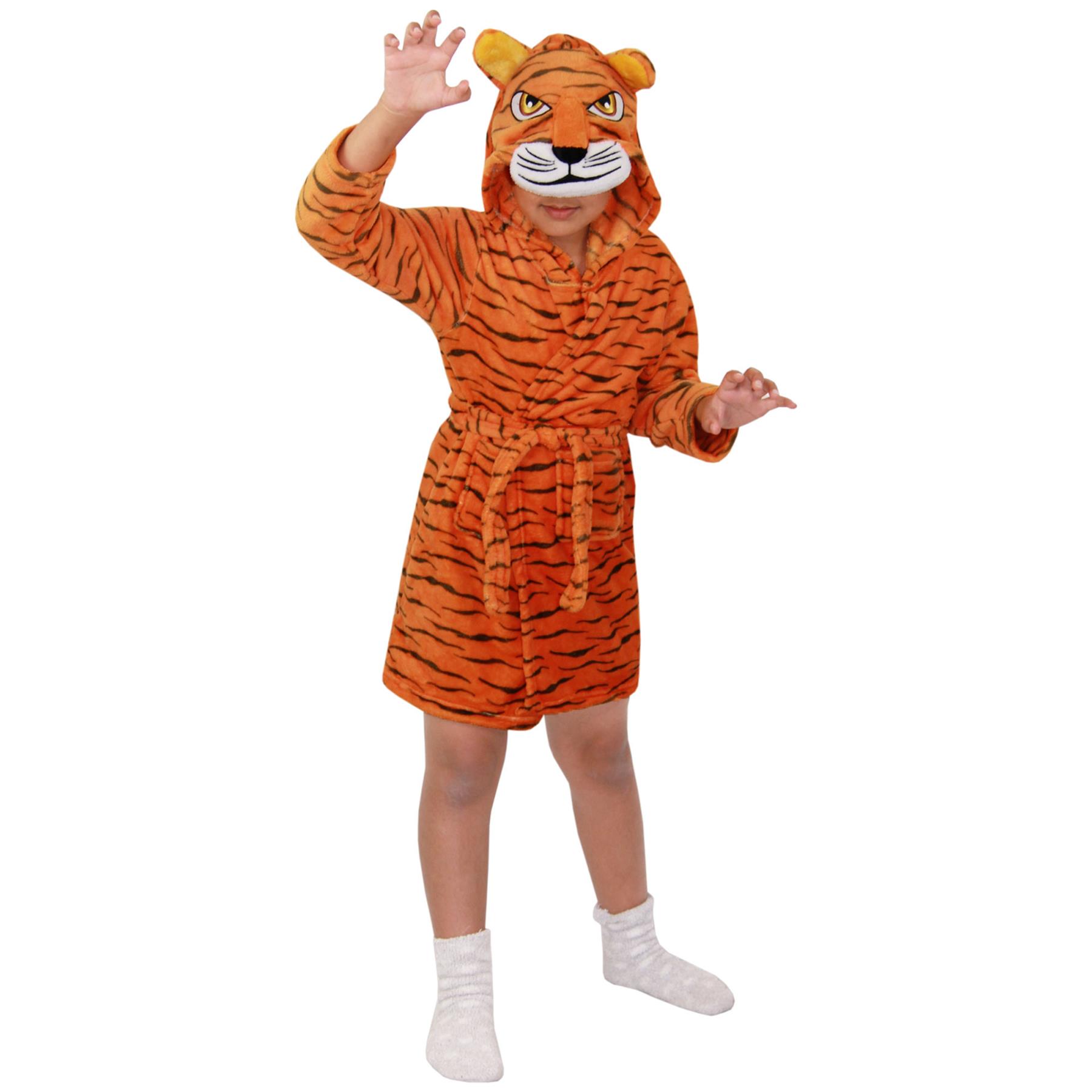 A2Z 4 Kids Super Soft 3D Animal Detail Dressing Gown Nightwear Hooded Robe 2-1 - Picture 135 of 154