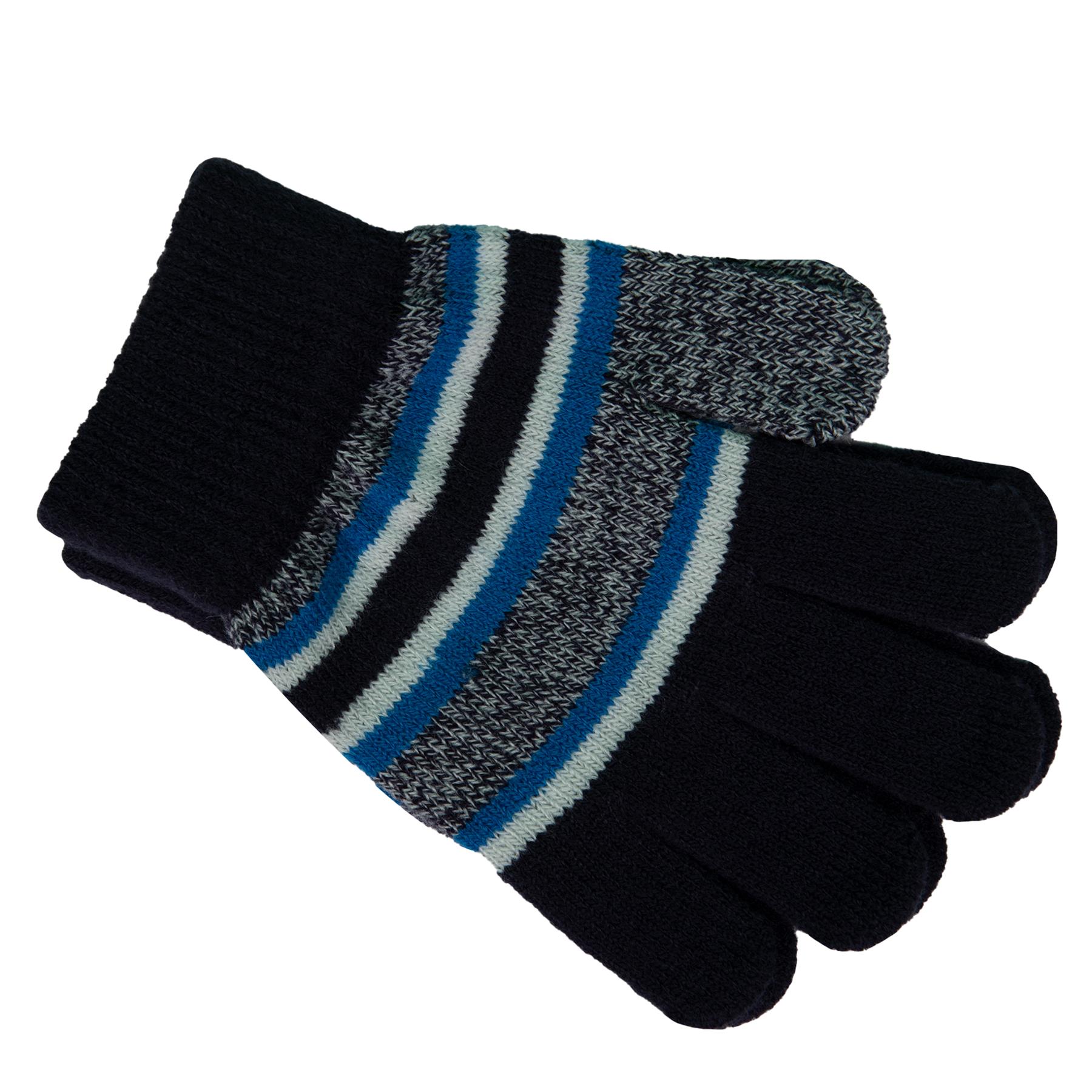 Kids Boys Hat Scarf Gloves Set Winter Warm Knitted Scarf Beanie Pom Pom Cap Set - Picture 4 of 5
