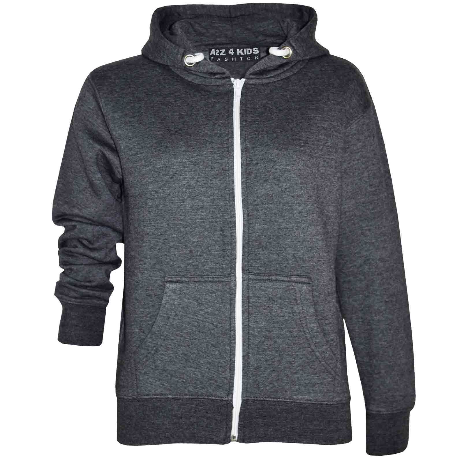 A2Z 4 Kids Kids Jacket Girls Boys Plain Fleece Hoodie Zip Up Style Zipper 5-13