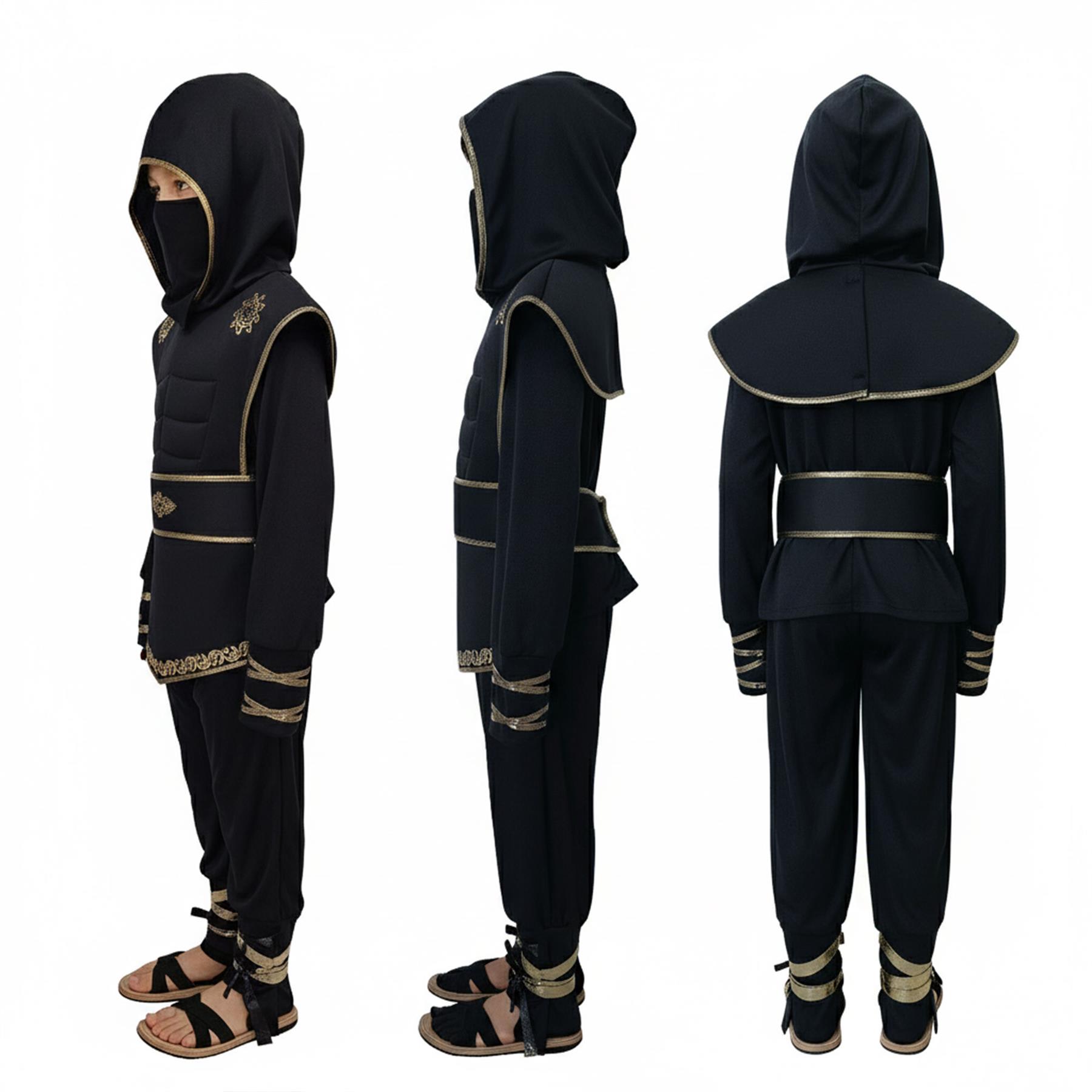 A2Z 4 Kinder Jungen Mädchen Ninja Halloween Kostüm Verkleidung Schulpartys Kostüm - Produktbild 2