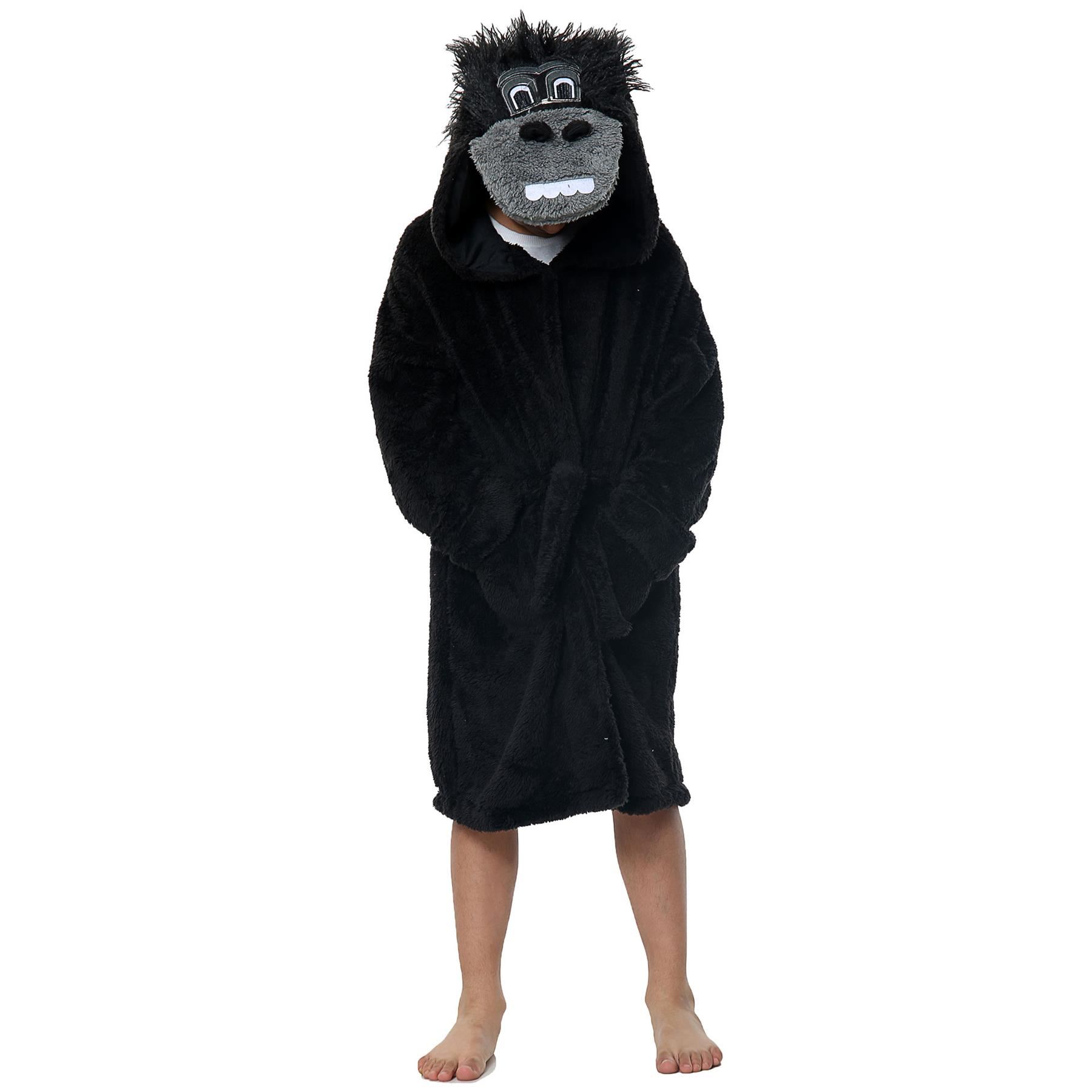 A2Z 4 Kids Super Soft 3D Animal Detail Dressing Gown Nightwear Hooded Robe 2-1 - Picture 48 of 154