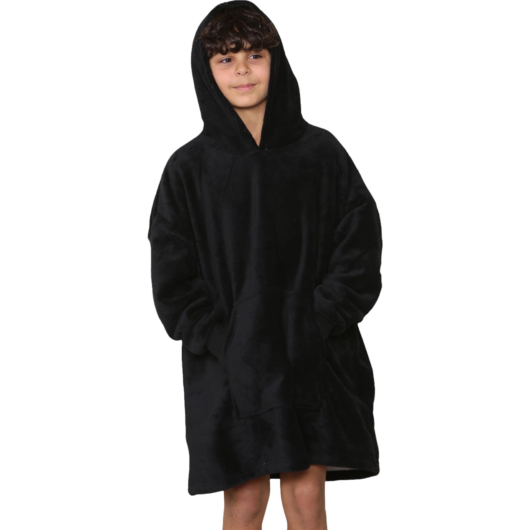 Kinder Mädchen Jungen Ultra Soft Oversized Hoodie Kuschel Plüsch Sherpa Fleece Futter - Bild 4 von 63