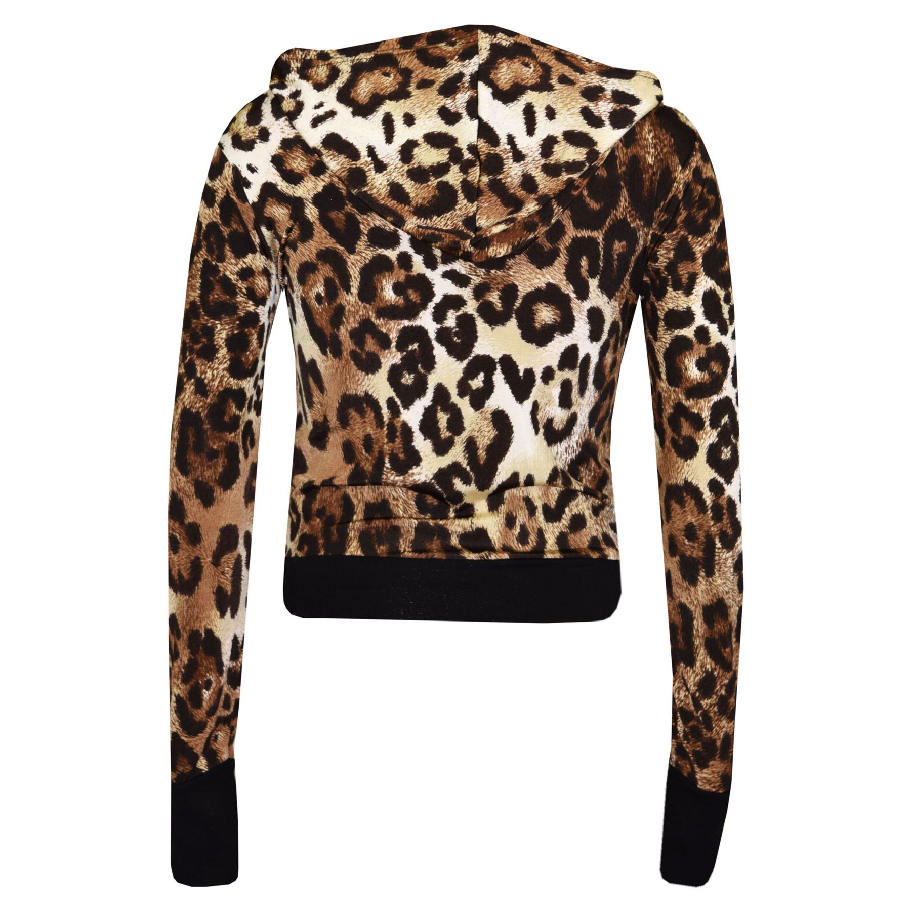 Girls Tops Kids Brooklyn 76 Leopard Print Hooded Crop Top Legging Loungewear Set - Picture 7 of 16