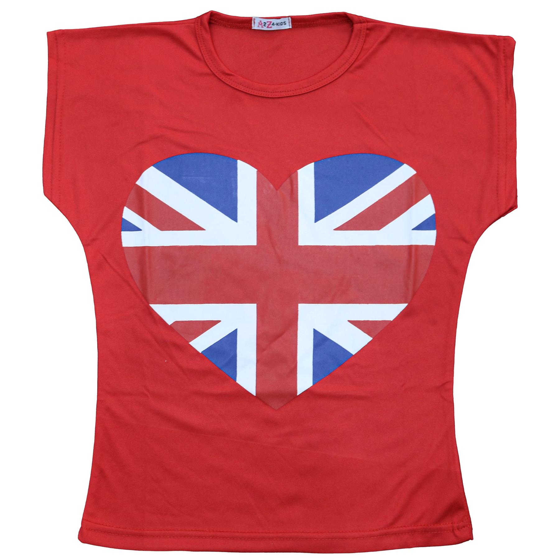Kids Girls T Shirts The Queen's Platinum Jubilee Heart Print Top & Tees