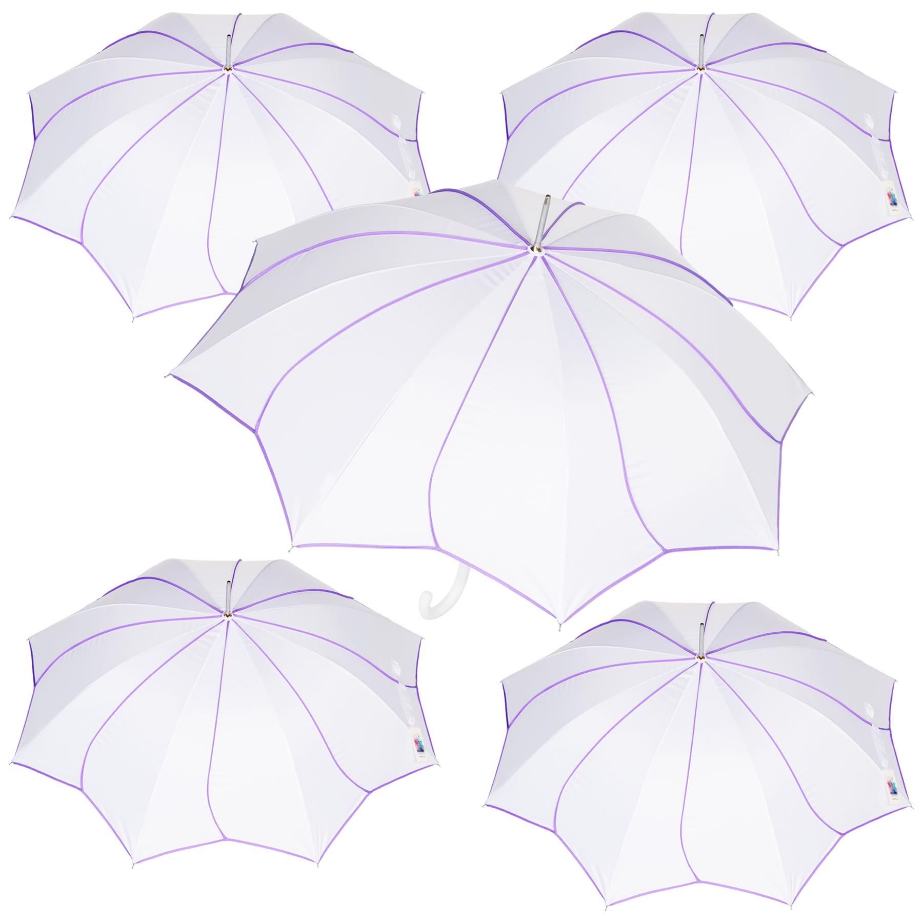 A2Z Wedding Umbrella 46" Auto Open Dome Canopy Dual Flower Piping Bride Brolly - Picture 9 of 21