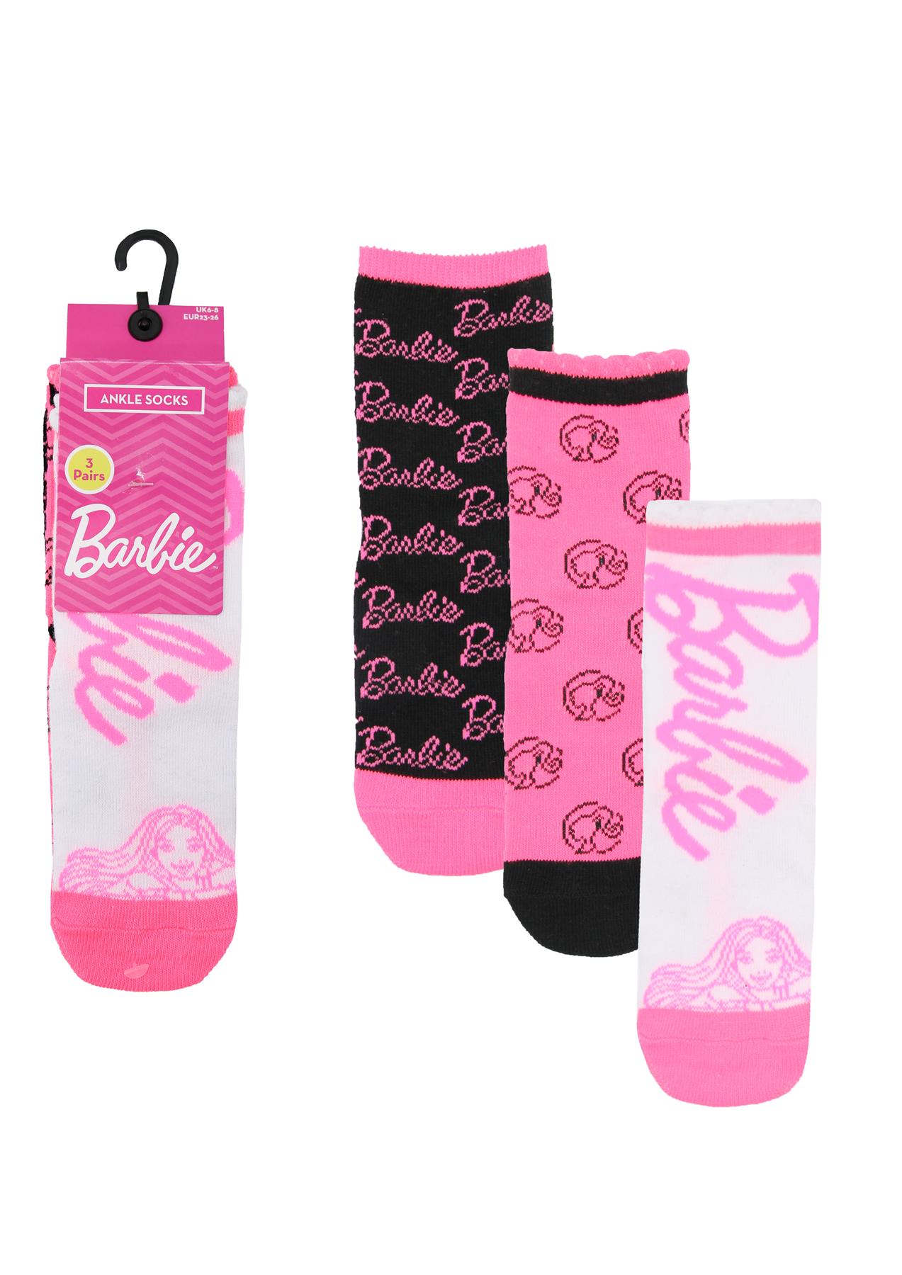 Girls Socks Pack Of 3 Barbie Ankle Socks Daily Footwear Officially Licensed Sock - Picture 4 of 4