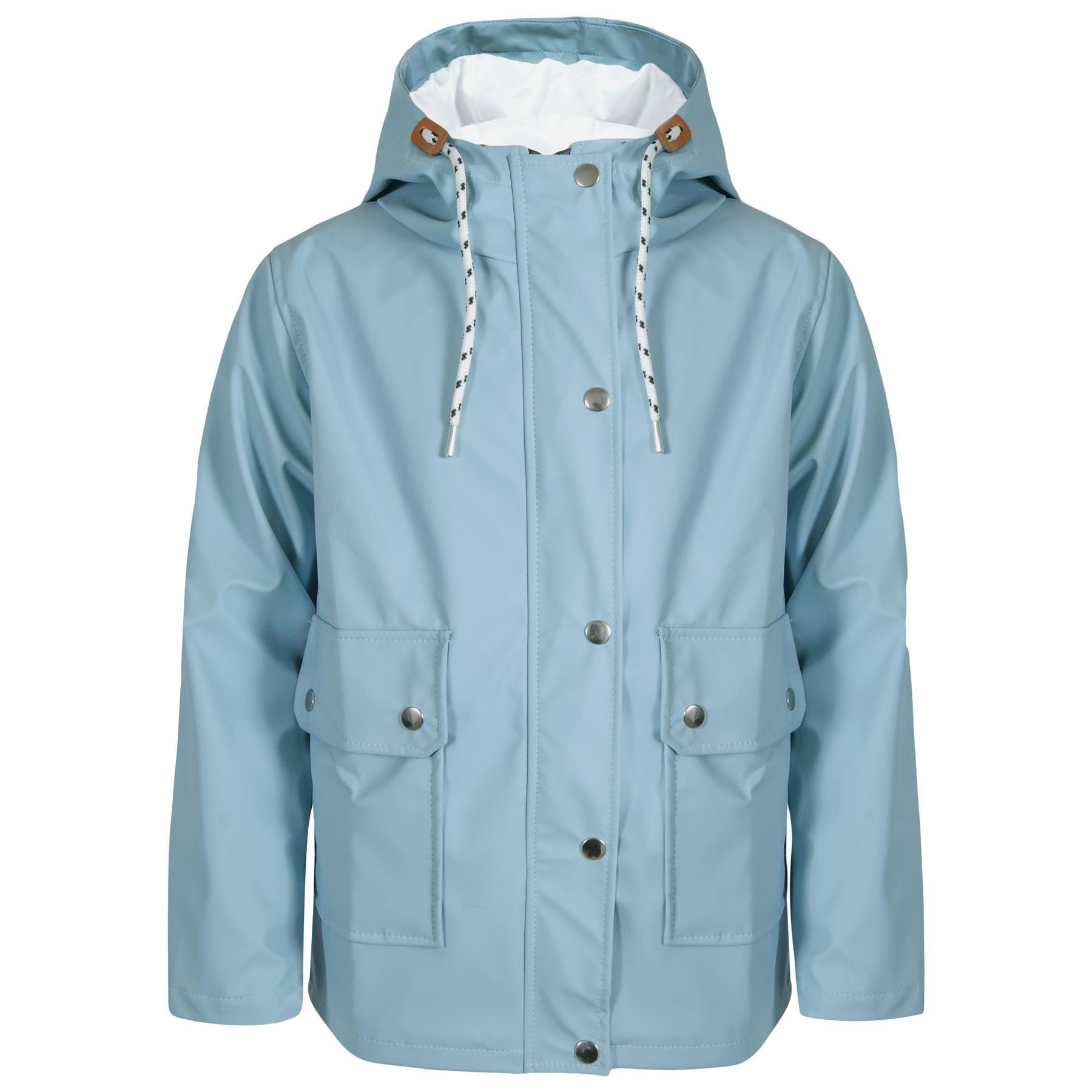 Mens Ladies Zipped Pockets Jacket Dusty Blue Puffer Jacket Long Sleeves Coat - Picture 4 of 9