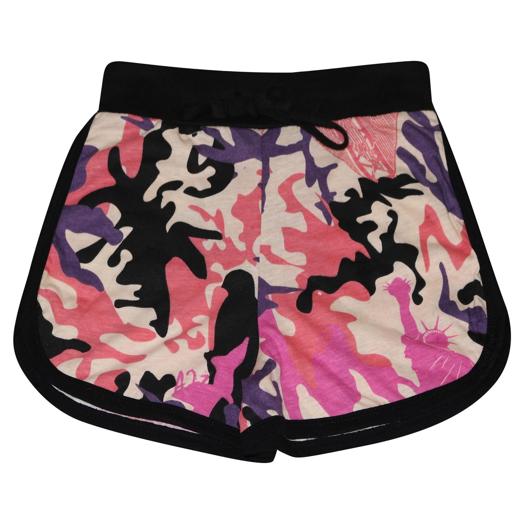 Kids Girls Shorts 100/% Cotton Gym Sports Black /& Neon Pink Summer Hot Pant Short