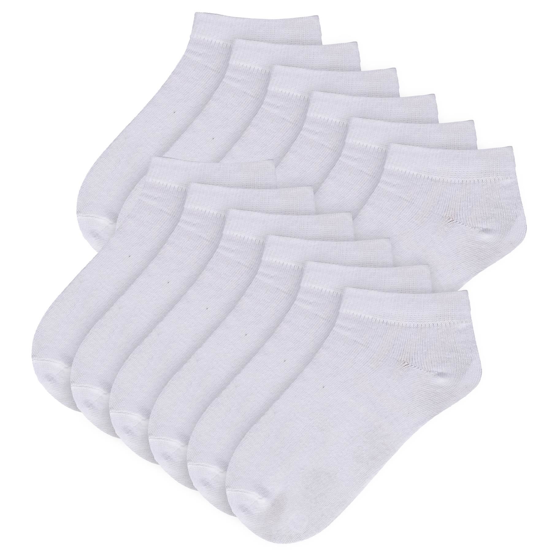 A2Z 4 Kids Girls Boys 12 Pack Plain Trainer No Show Socks Cotton School Socks - Picture 21 of 25