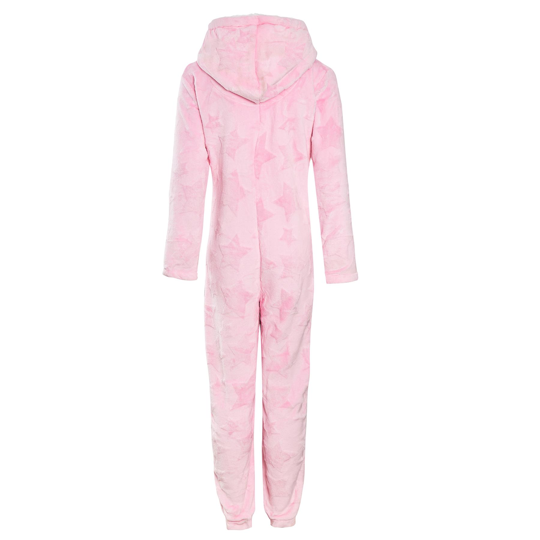 Traje de salón A2Z rosa y gris estrella en relieve polar con capucha cremallera para damas - Imagen 8 de 9