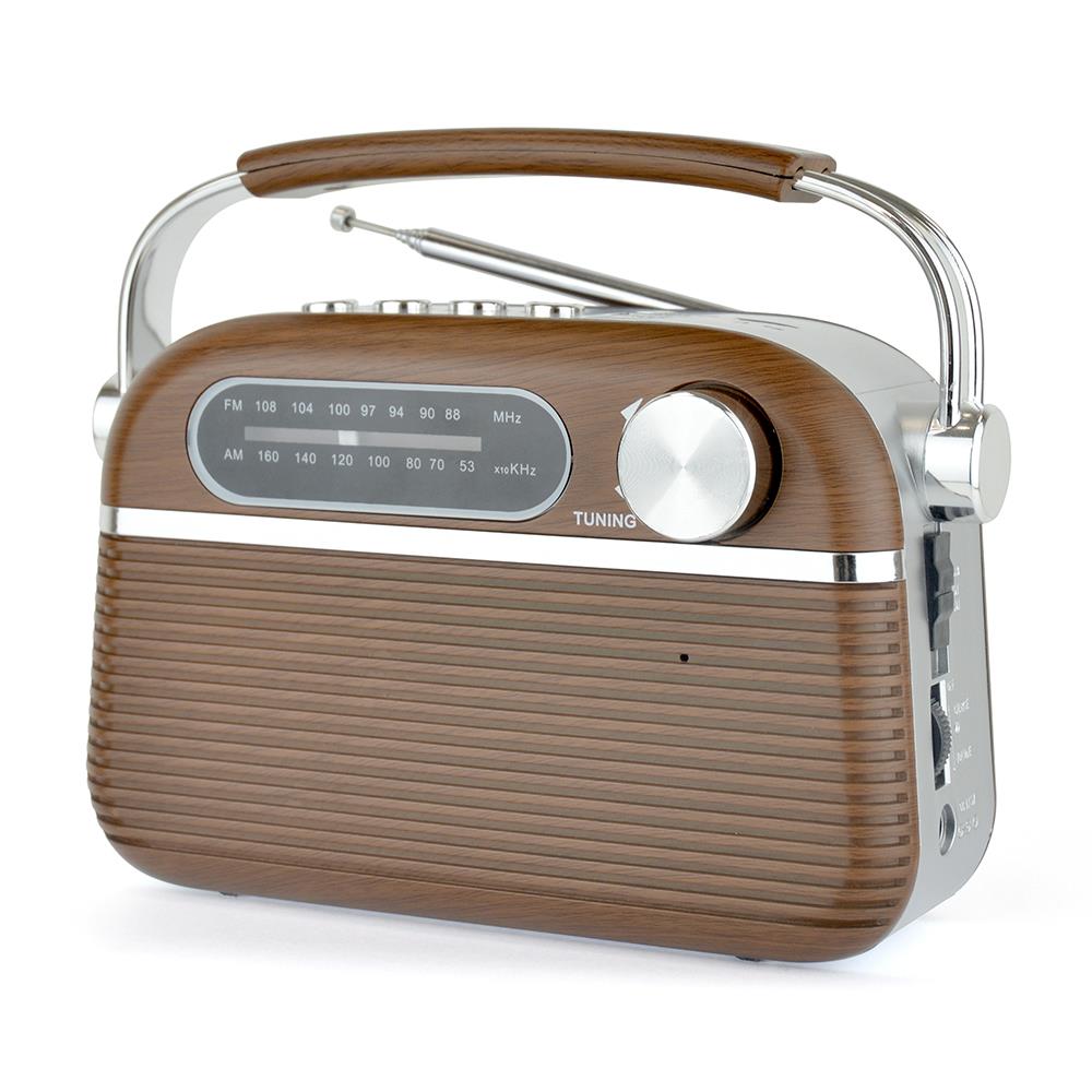 A2Z Vintage Style AM/FM Radio MusicStream Portable Rechargeable MP3 Playback - Picture 2 of 2
