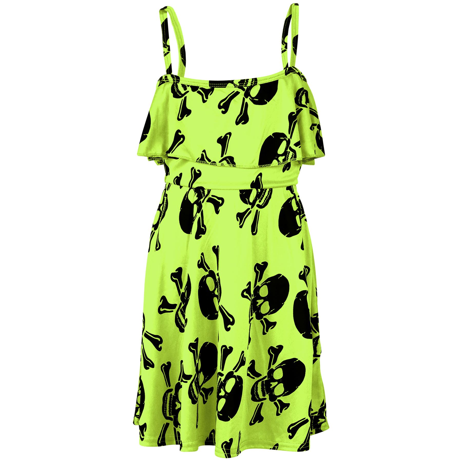 Girls Skater Dress Kids Plain Color Summer Party Off Shoulder Dresses 7-13 Yr - Picture 57 of 111