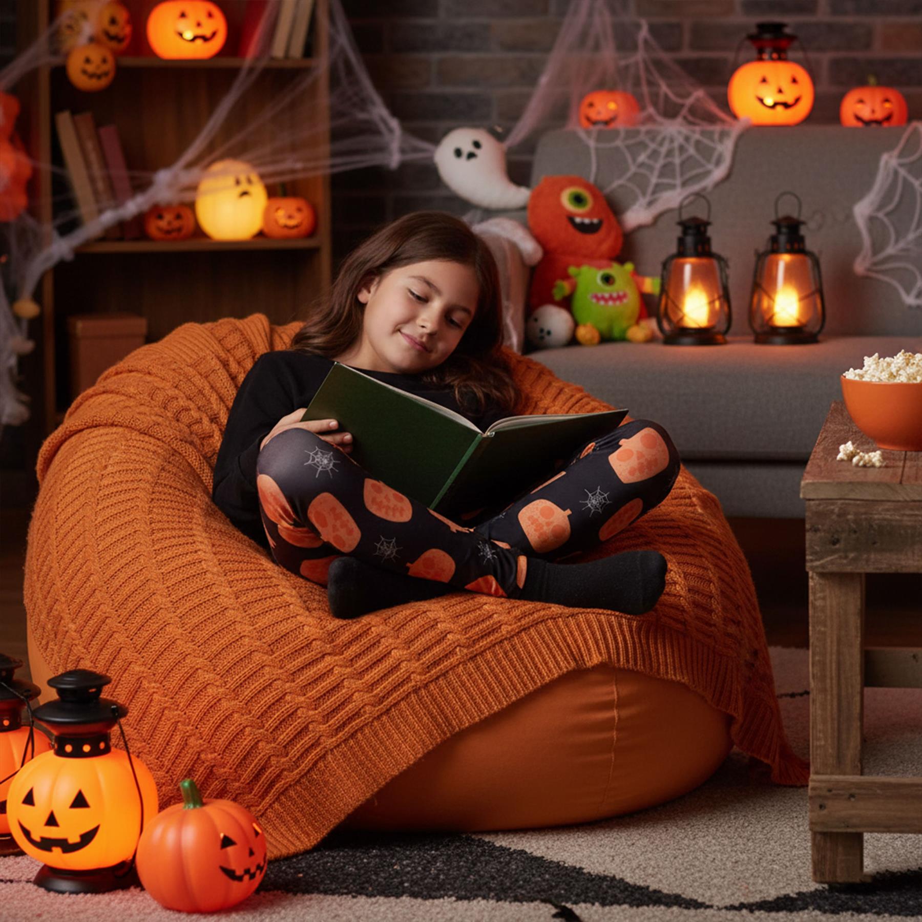 Dzieci Dziewczęce Legging Dynie Nadruk Miękki komfort Rozciągliwe Halloween Impreza Legginsy - Zdjęcie 6 z 10