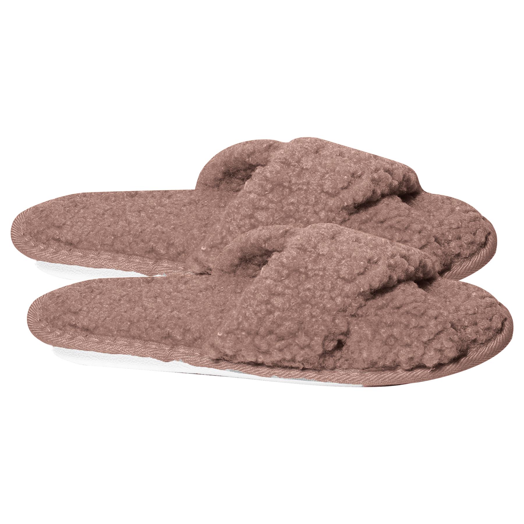 A2Z Women Mule Slippers Crossover Cozy Fur Memory Foam Fluffy Comfortable Slider - Picture 4 of 5