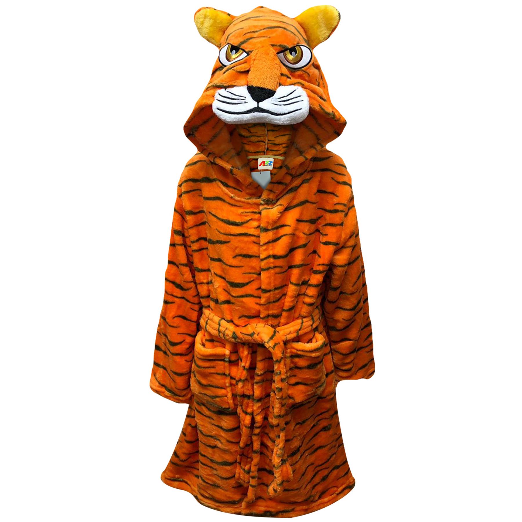 A2Z 4 Kids Super Soft 3D Animal Detail Dressing Gown Nightwear Hooded Robe 2-1 - Picture 136 of 154