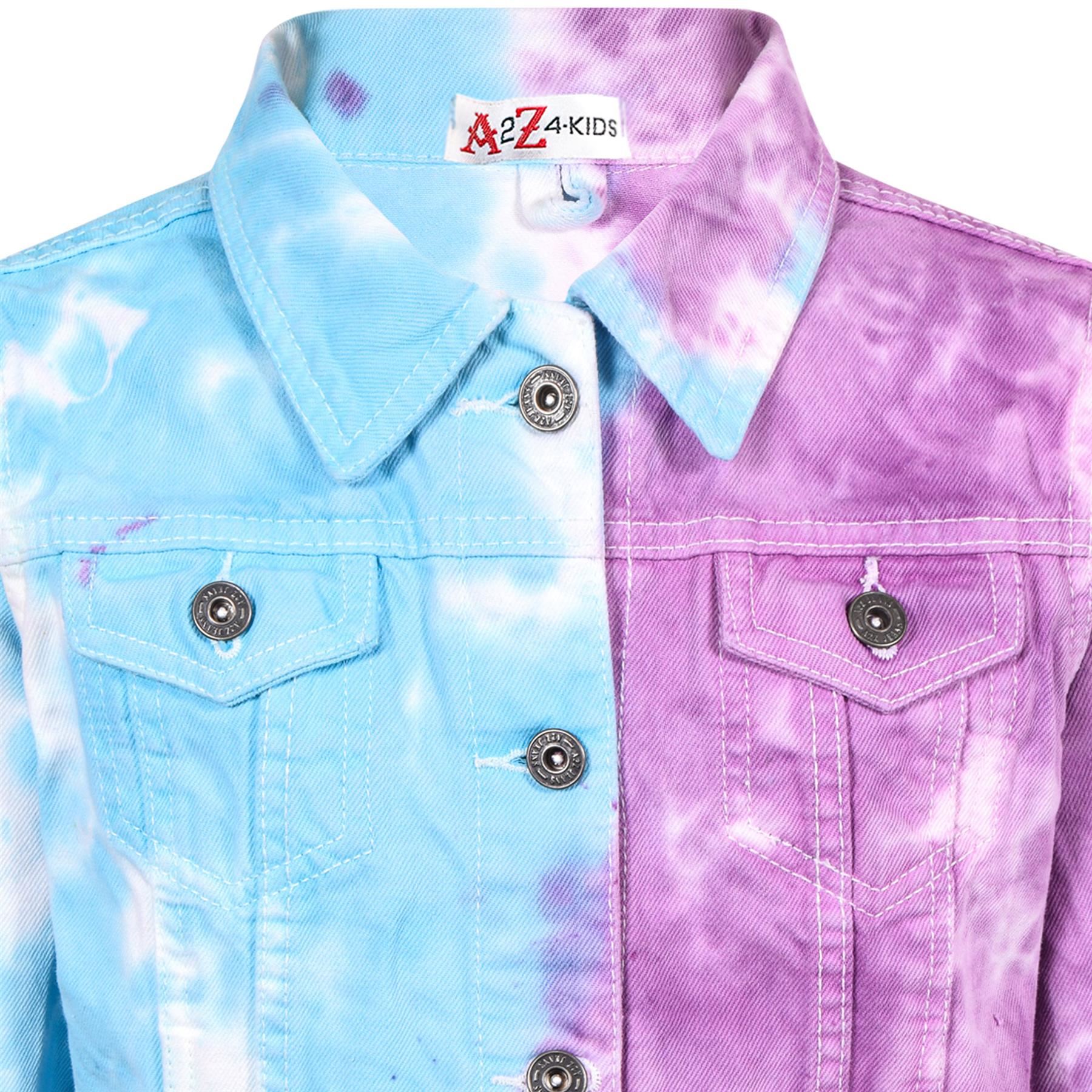Kids Jean Jacket Kids Denim Jacket Jeans Fashion Lilac Tie Dye
