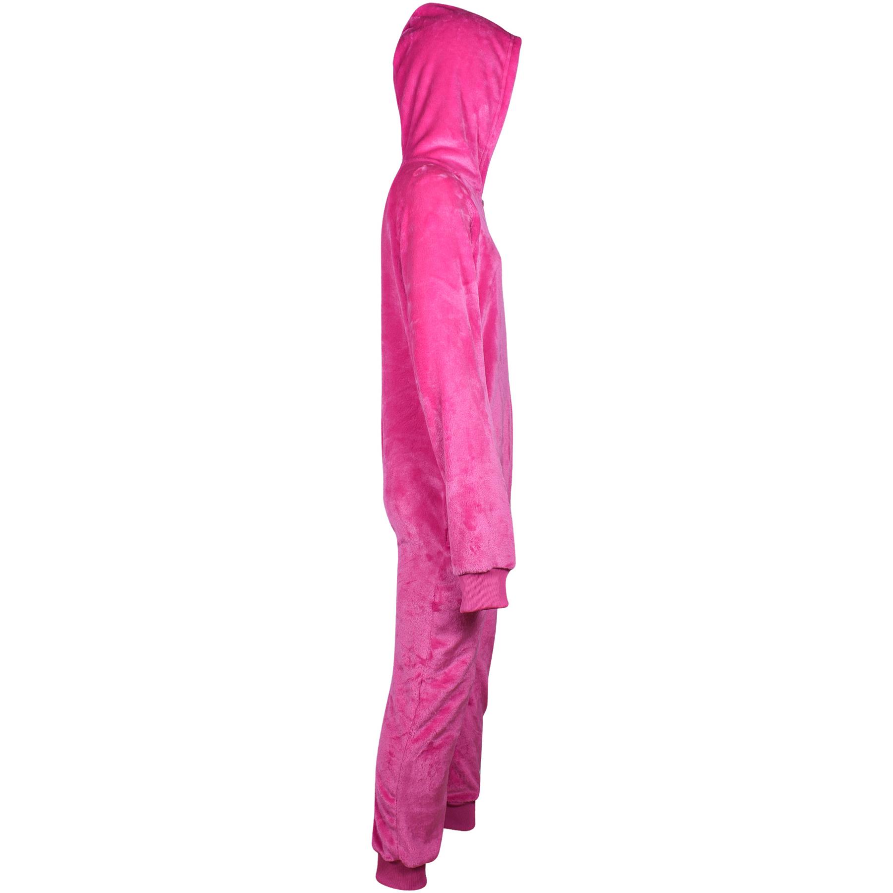 Kids Girls Boys Plain Fleece A2Z Onesie One Piece Hooded All In One Jumpsuit - Picture 26 of 27