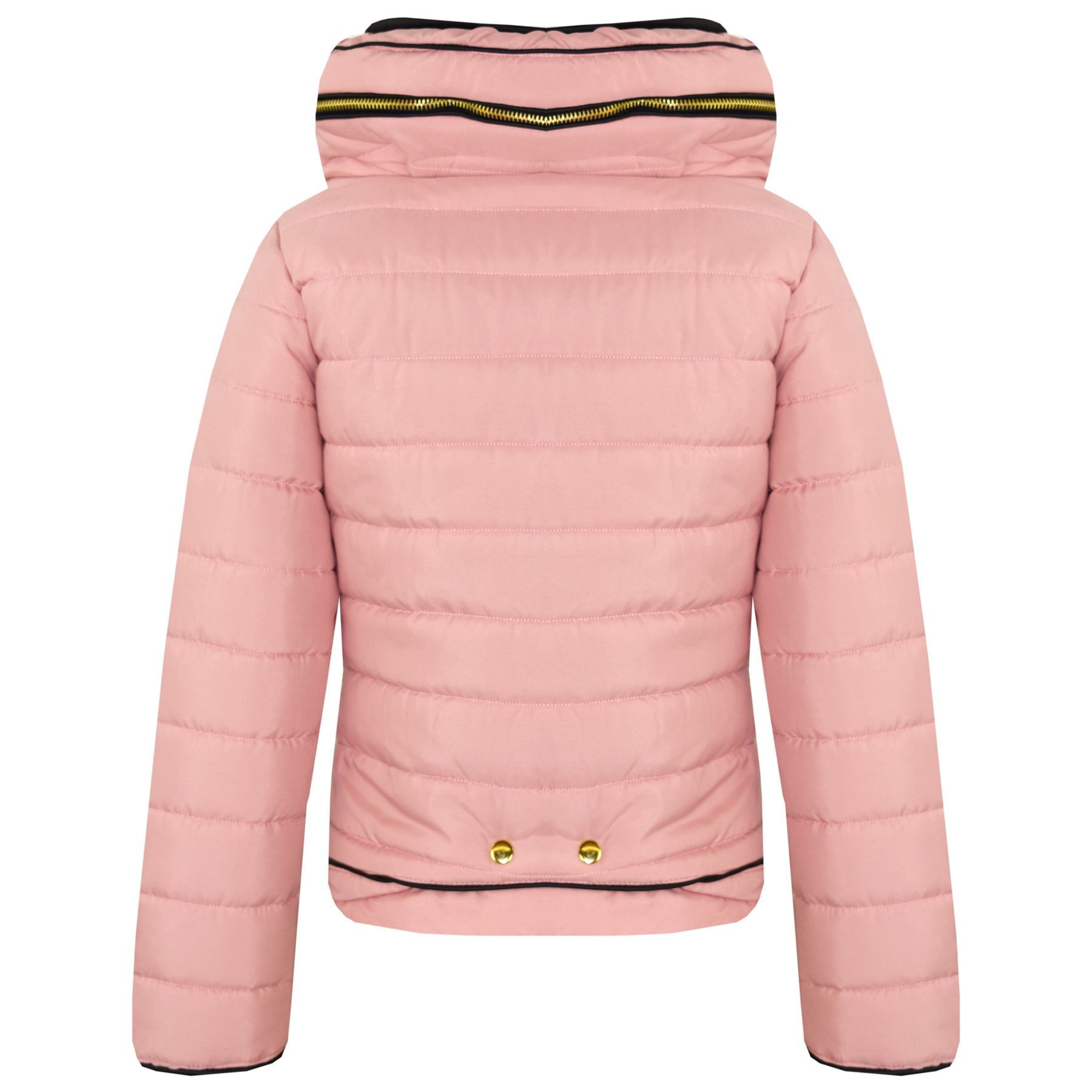 Girls Jacket Kids Quilted Padded Puffer Bubble Fur Collar Warm Thick Coats 3-13 - Picture 5 of 8