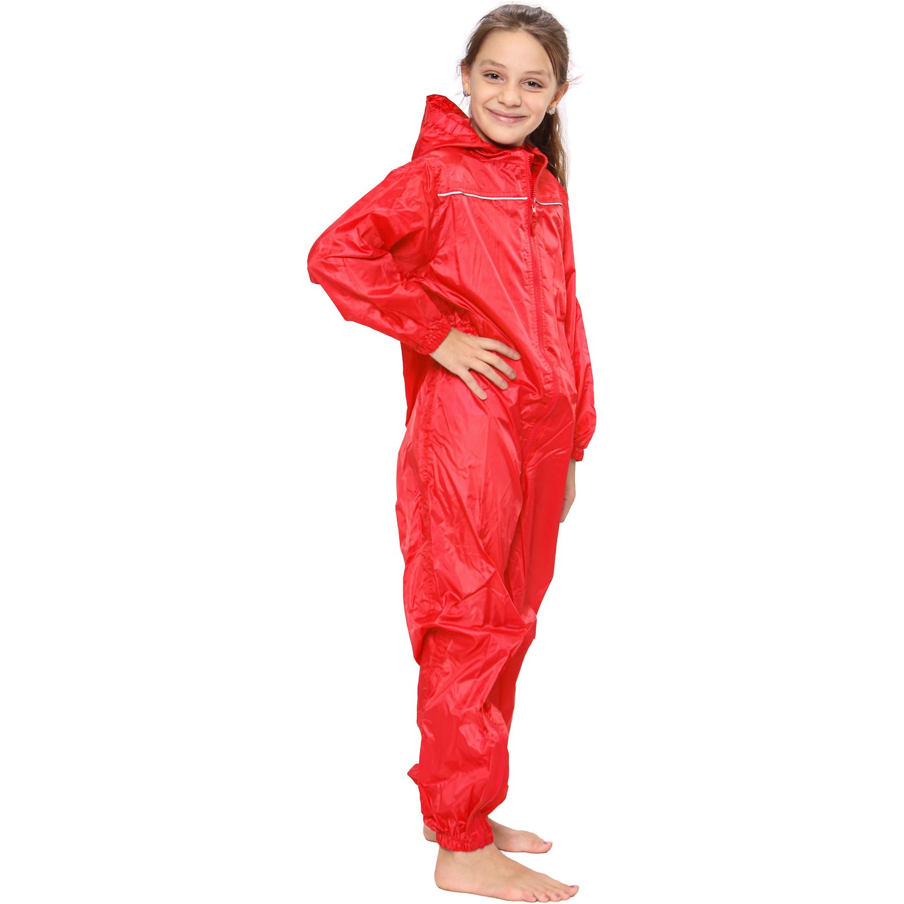 Girls Boys Raincoat Kids Puddle Suit Rainwear Waterproof Hooded Rainsuit 2-13 Yr - Picture 23 of 24
