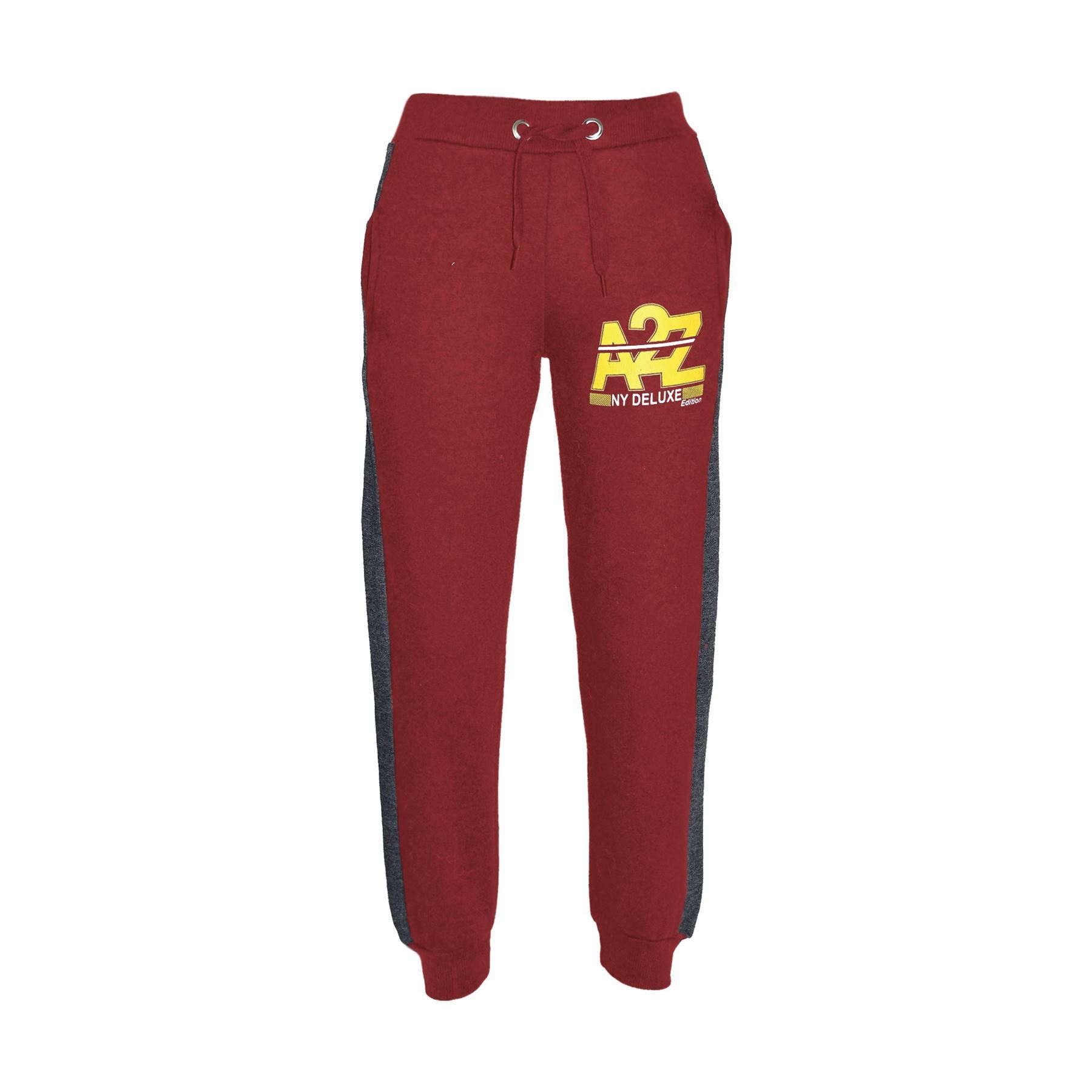 Kids Unisex Contrast Panel Tracksuit Charcoal & Red A2Z NY Deluxe Activewear Set - Picture 7 of 8