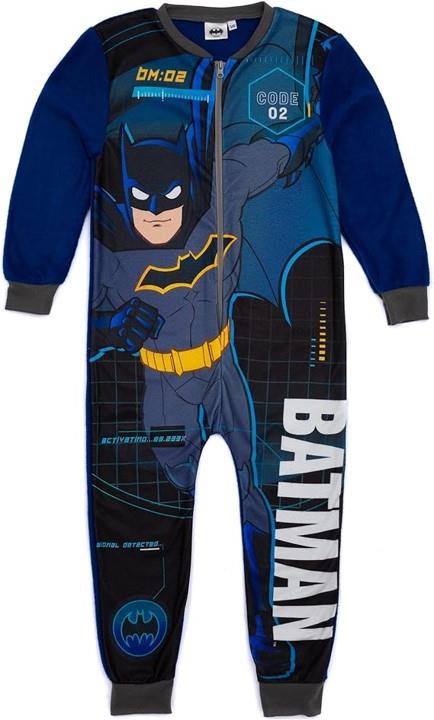 DC Comics Batman Boys One Piece Black Overall | Superhero Fleece Jumpsuit PJS - Picture 4 of 5