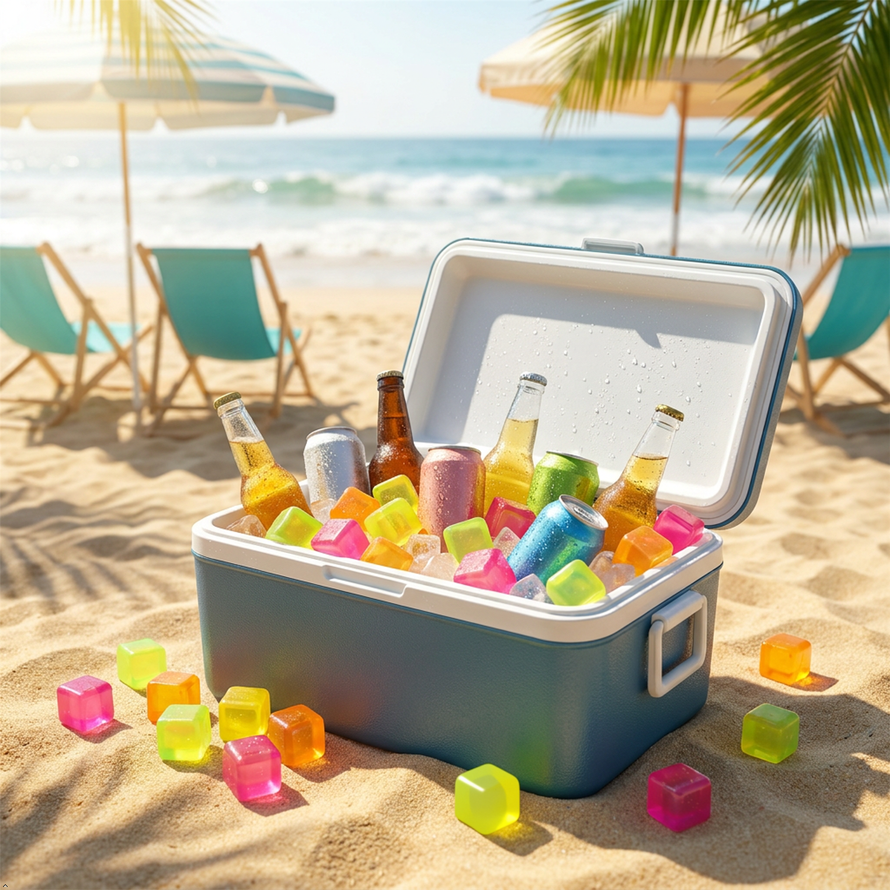 A2Z 20, 40, 60 Pack Reusable Ice Cubes with Mesh Storage Bag Non Diluting Drink - Produktbild 2