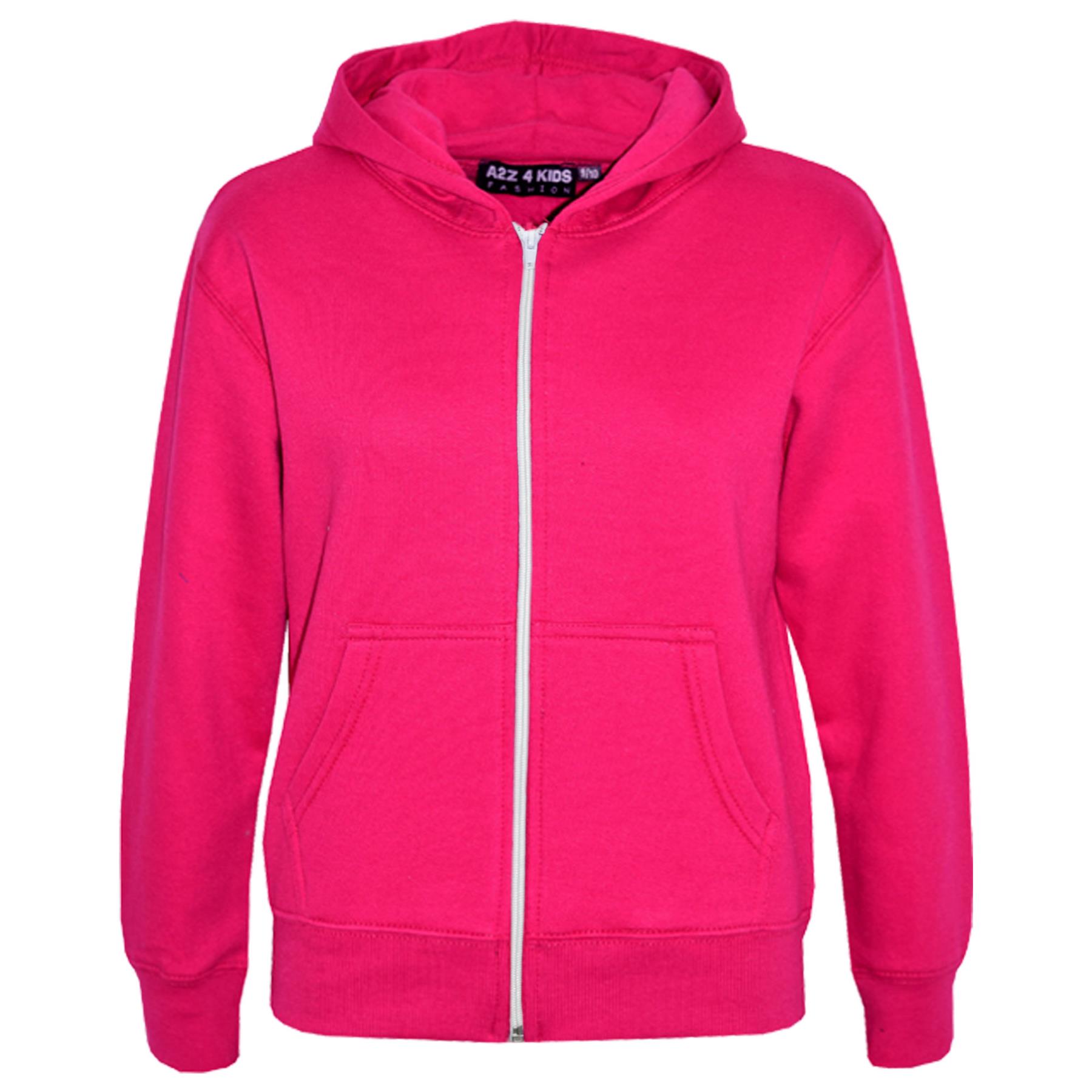 Kids Classic Plain & Tie Dye Print Full Zip-Up Soft Hooded Zipper Jacket 2-13Yrs - Picture 89 of 128