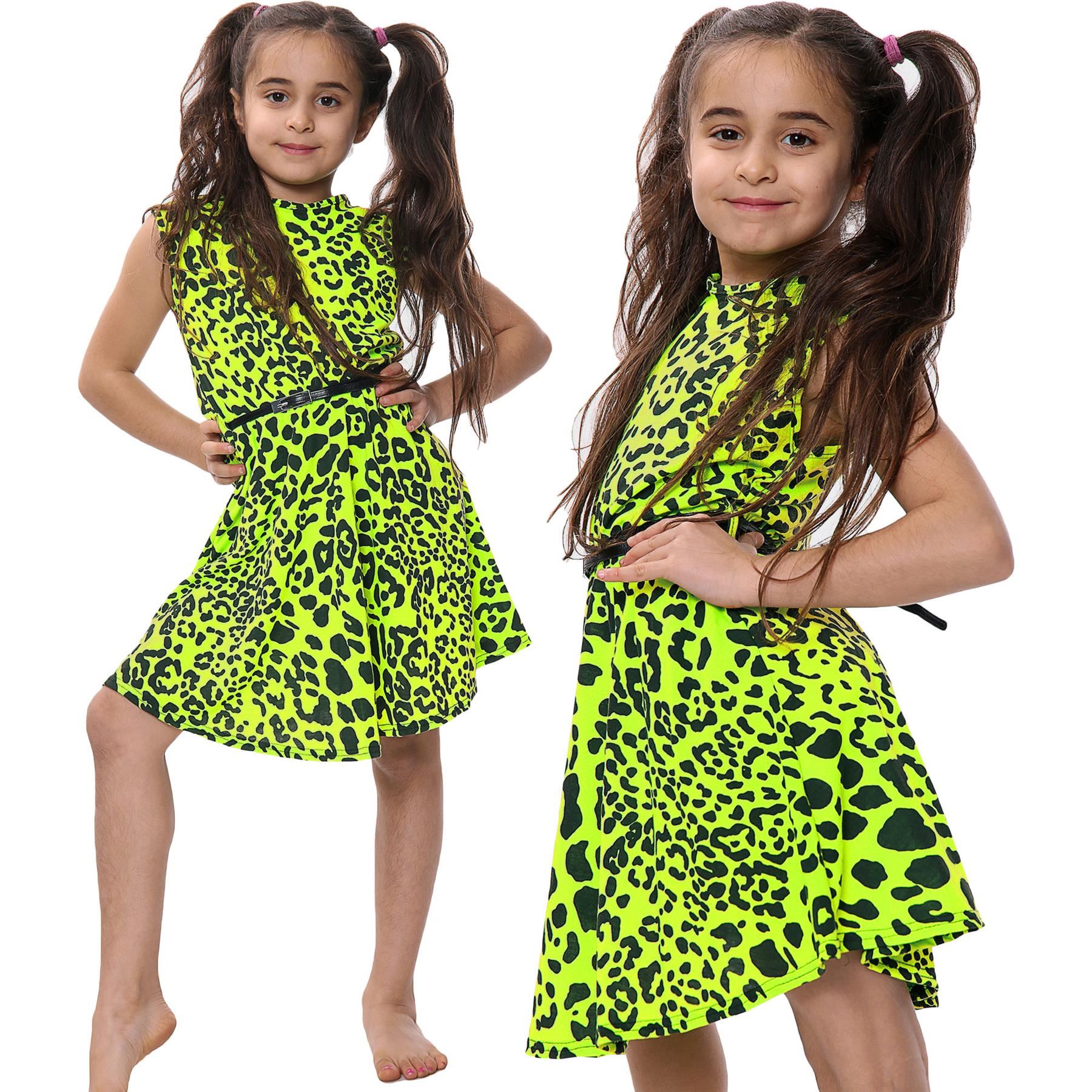 Girls Skater Dress Kids Party Dresses With Free Belt Age 7 8 9 10 11 12