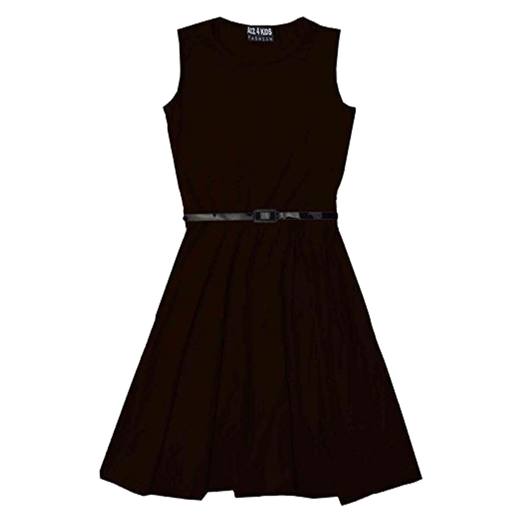 Girls Skater Dress Kids Party Dresses With Free Belt Age 7 8 9 10 11 12