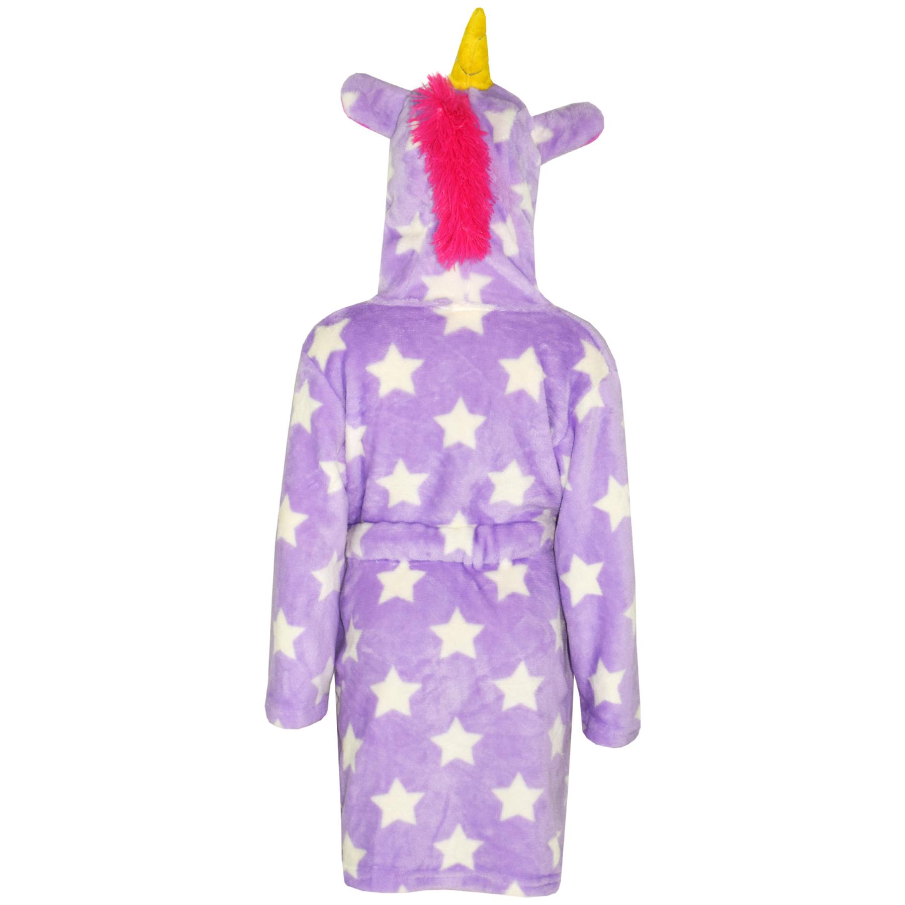 A2Z 4 Kids Super Soft 3D Animal Detail Dressing Gown Nightwear Hooded Robe 2-1 - Picture 56 of 154
