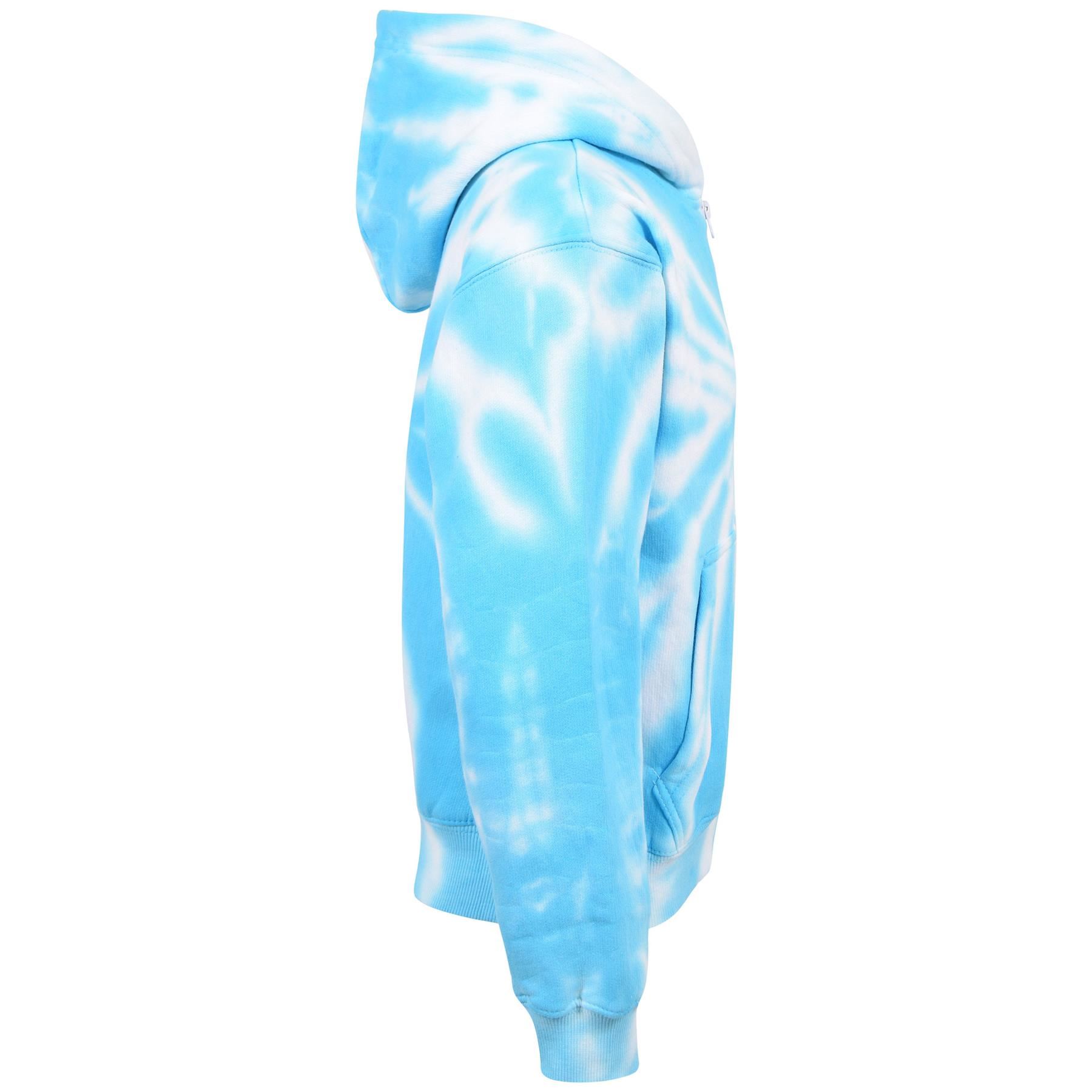 Kids Classic Plain & Tie Dye Print Full Zip-Up Soft Hooded Zipper Jacket 2-13Yrs - Picture 109 of 128