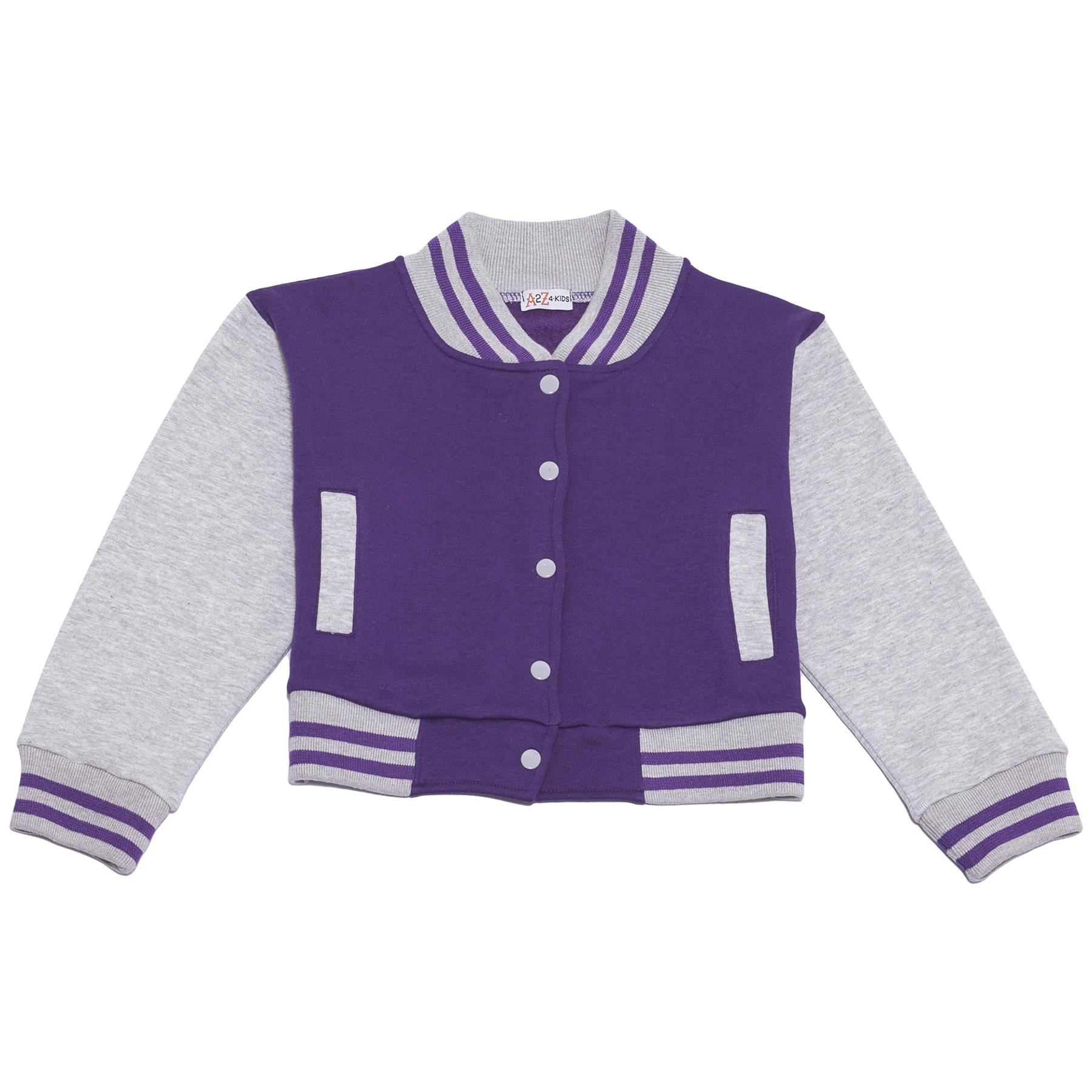Kids B.B Plain Jacket Varsity Style Long Sleeve Coat Girls Boys Age 2-13 Years - Picture 73 of 106
