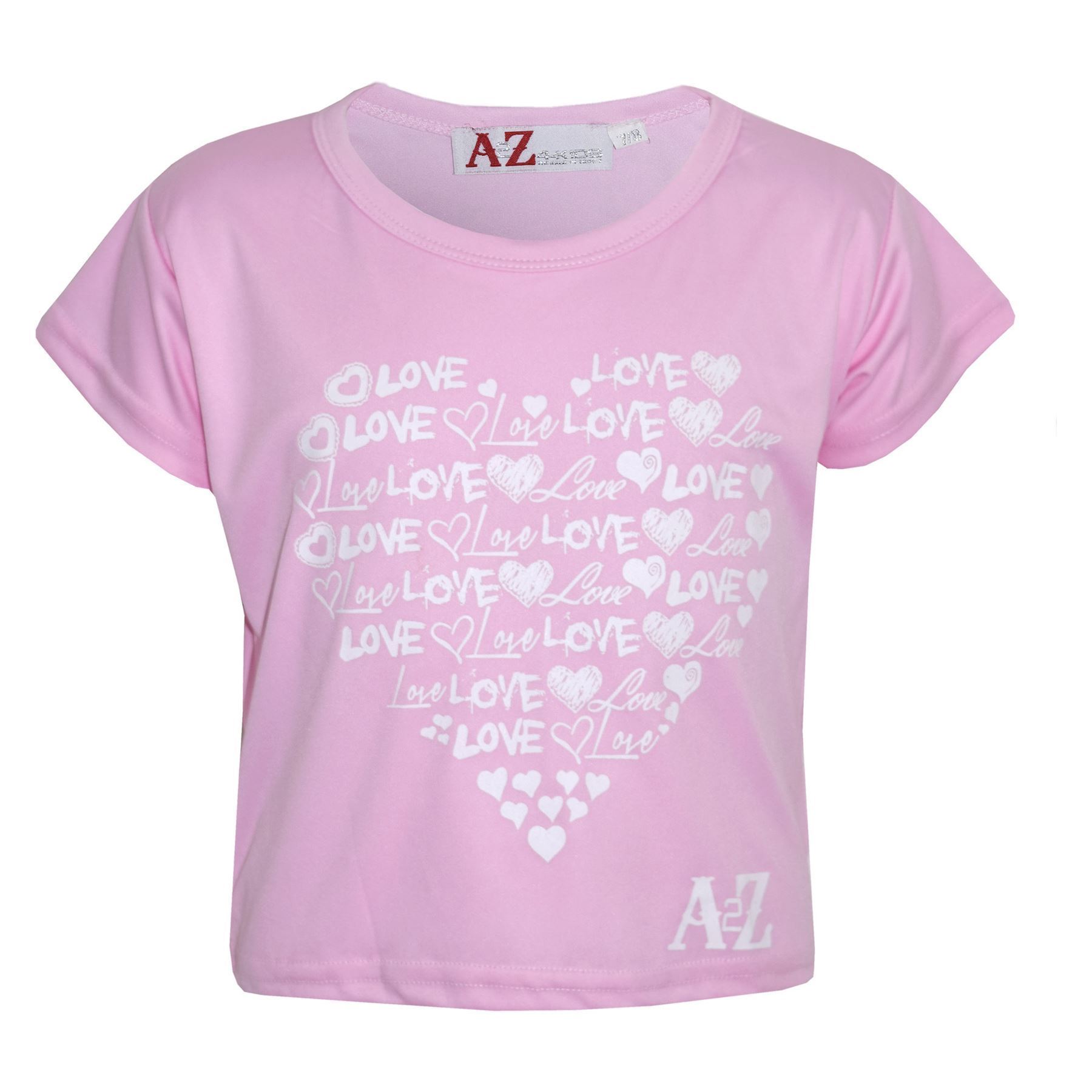 girls top kids love print stylish crop top fashion legging set age 7
