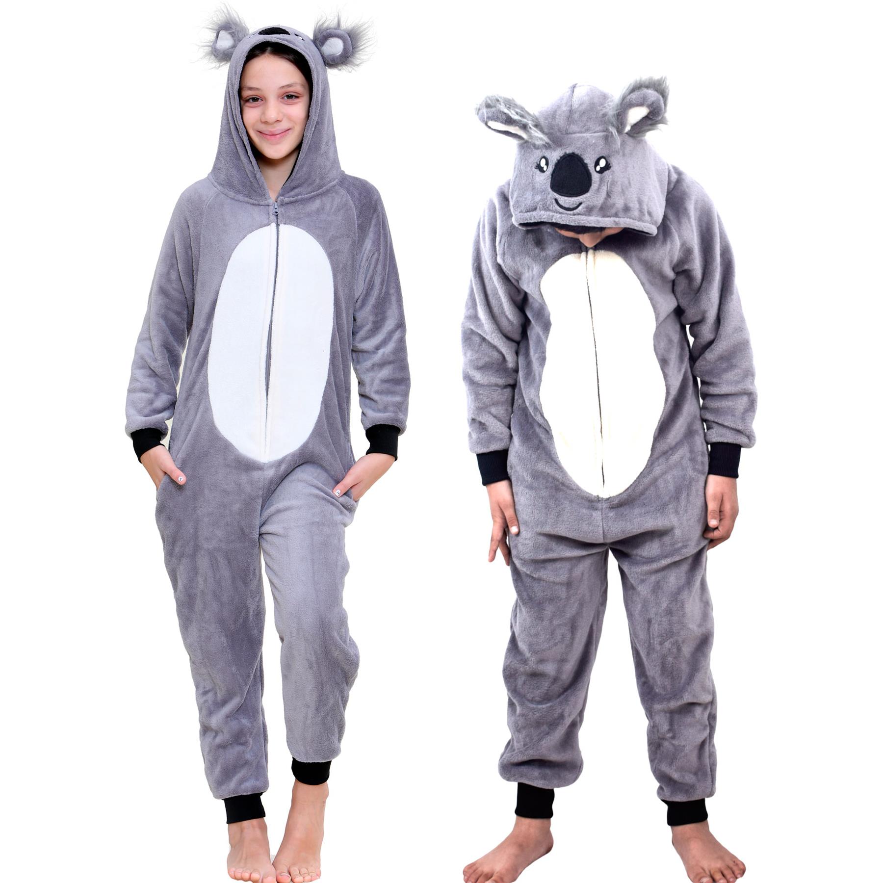 Kids Fleece A2Z Onesie One Piece Jumpsuit Koala Pyjamas World Book Day Costume - Picture 3 of 8