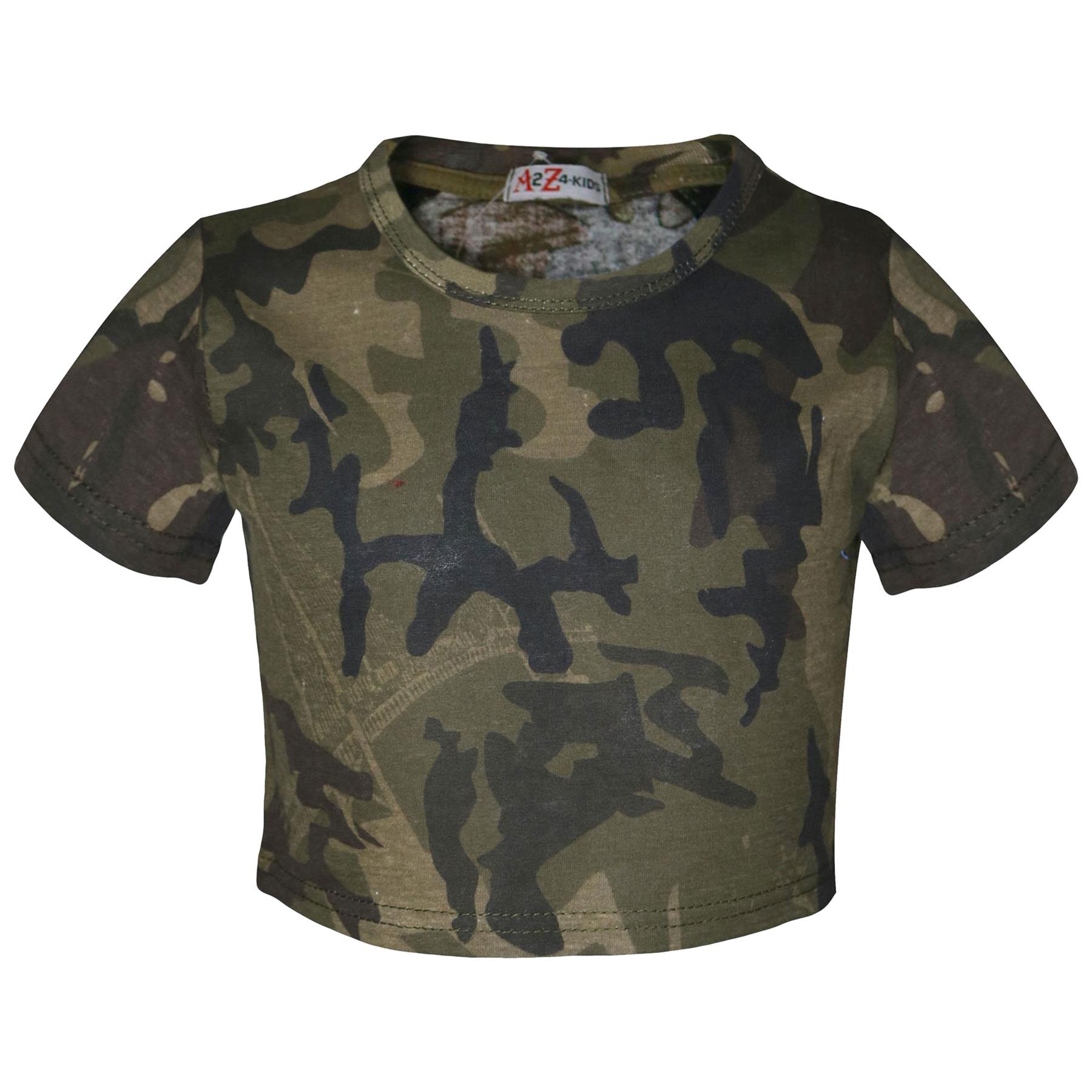 A2Z Kids Camo Crop Top & Skater Skirt Set Summer Wear Girls Boys Age 5-13 Years - Picture 25 of 33