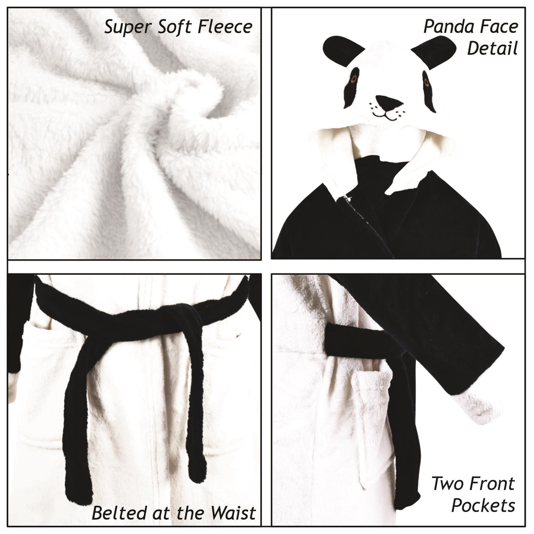 A2Z 4 Kids Super Soft 3D Animal Detail Dressing Gown Nightwear Hooded Robe 2-1 - Picture 69 of 154