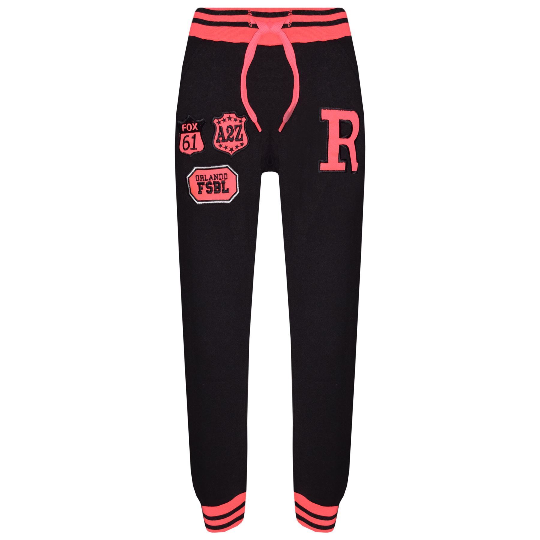 Kids Girls Boys Hooded NYC Baseball Varsity Black Tracksuit Hoodie Bottom Jogger