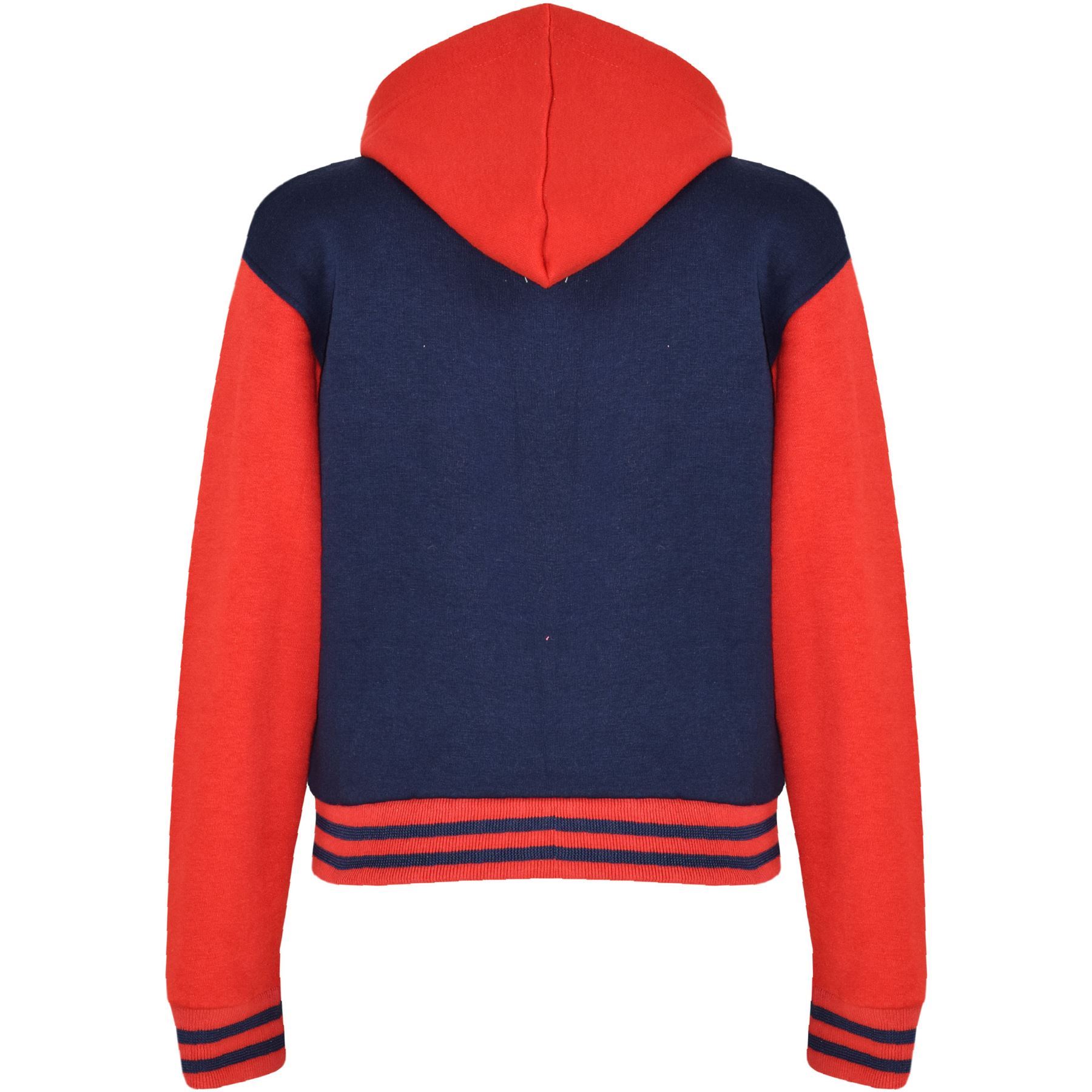 Kids B.B Hooded NYC FOX Jacket Long Sleeve Baseball Coat Girls Boys Age 1-13 Yrs - Picture 74 of 104