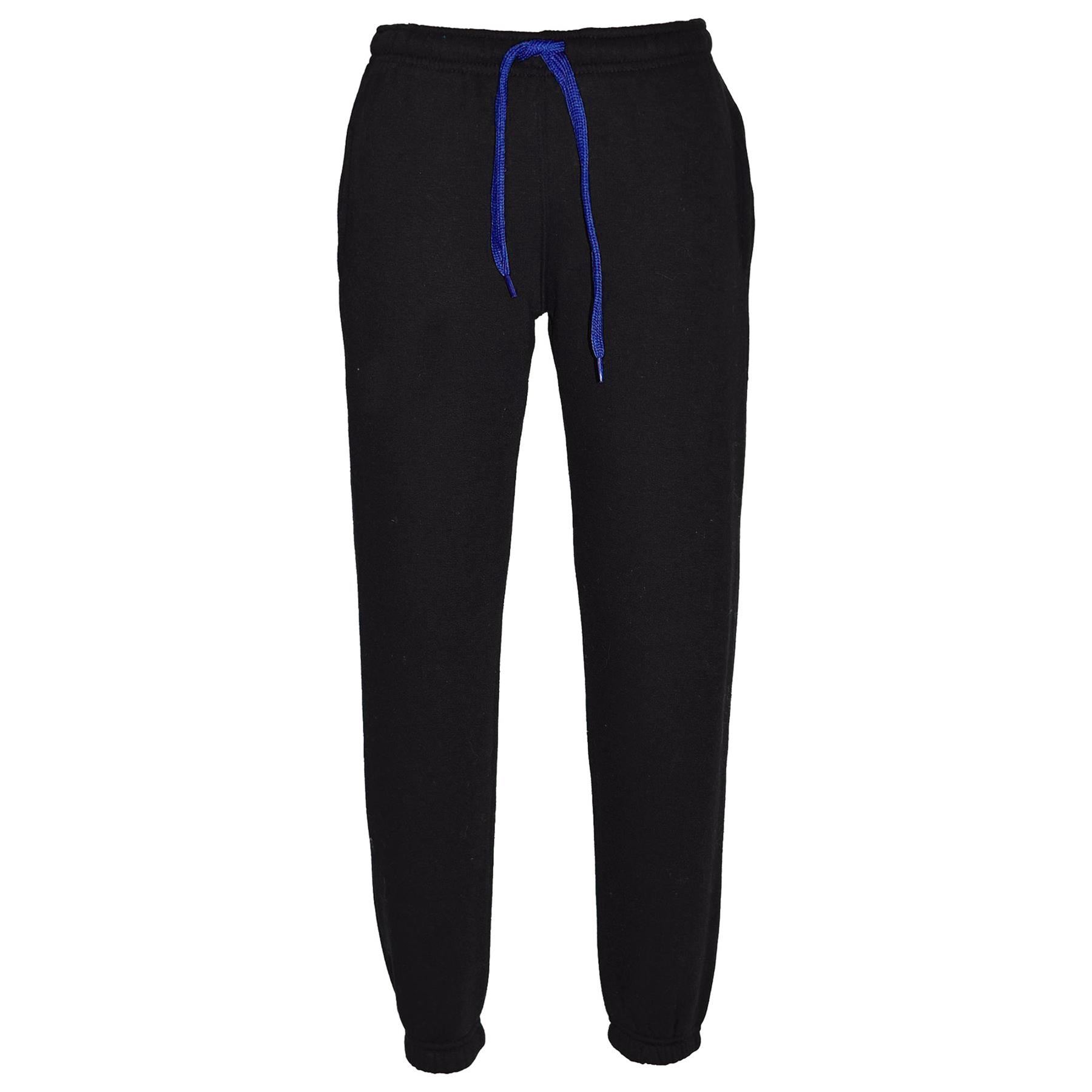 Kids Unisex Plain Tracksuit Contrast Hoodie with Joggers Sports Activewear Set - Picture 34 of 116