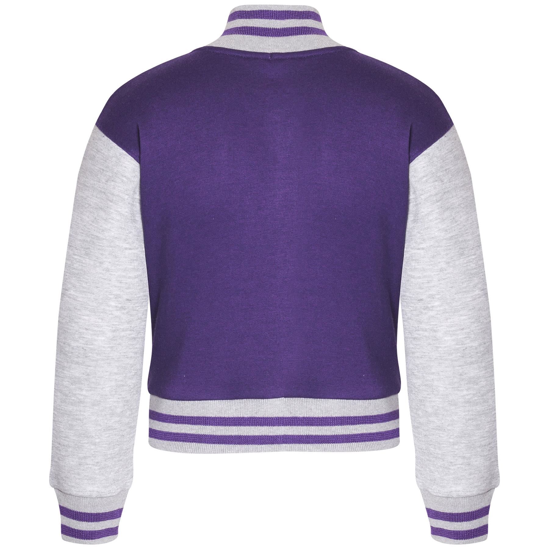Kids B.B Plain Jacket Varsity Style Long Sleeve Coat Girls Boys Age 2-13 Years - Picture 71 of 106