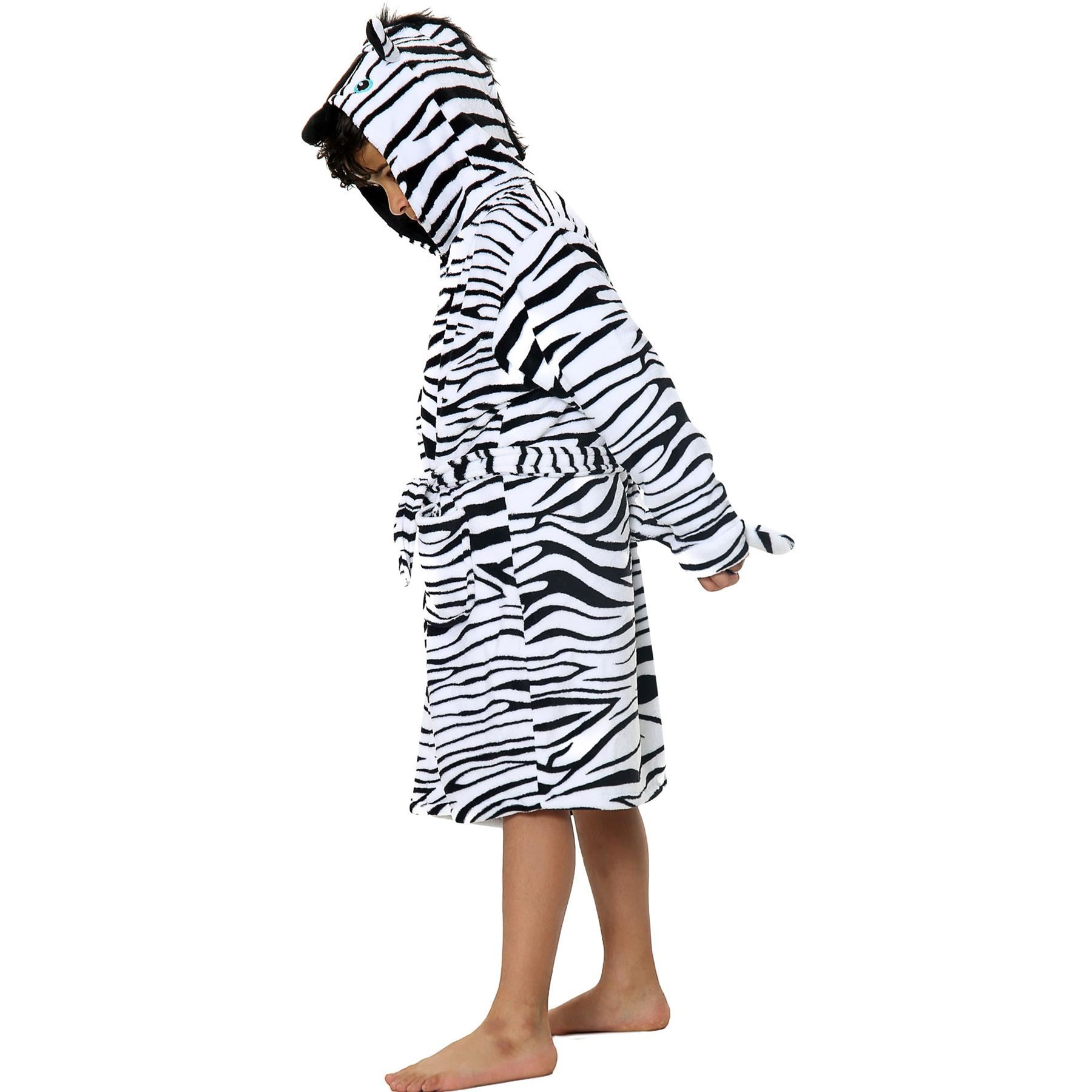 A2Z 4 Kids Super Soft 3D Animal Detail Dressing Gown Nightwear Hooded Robe 2-1 - Picture 152 of 154