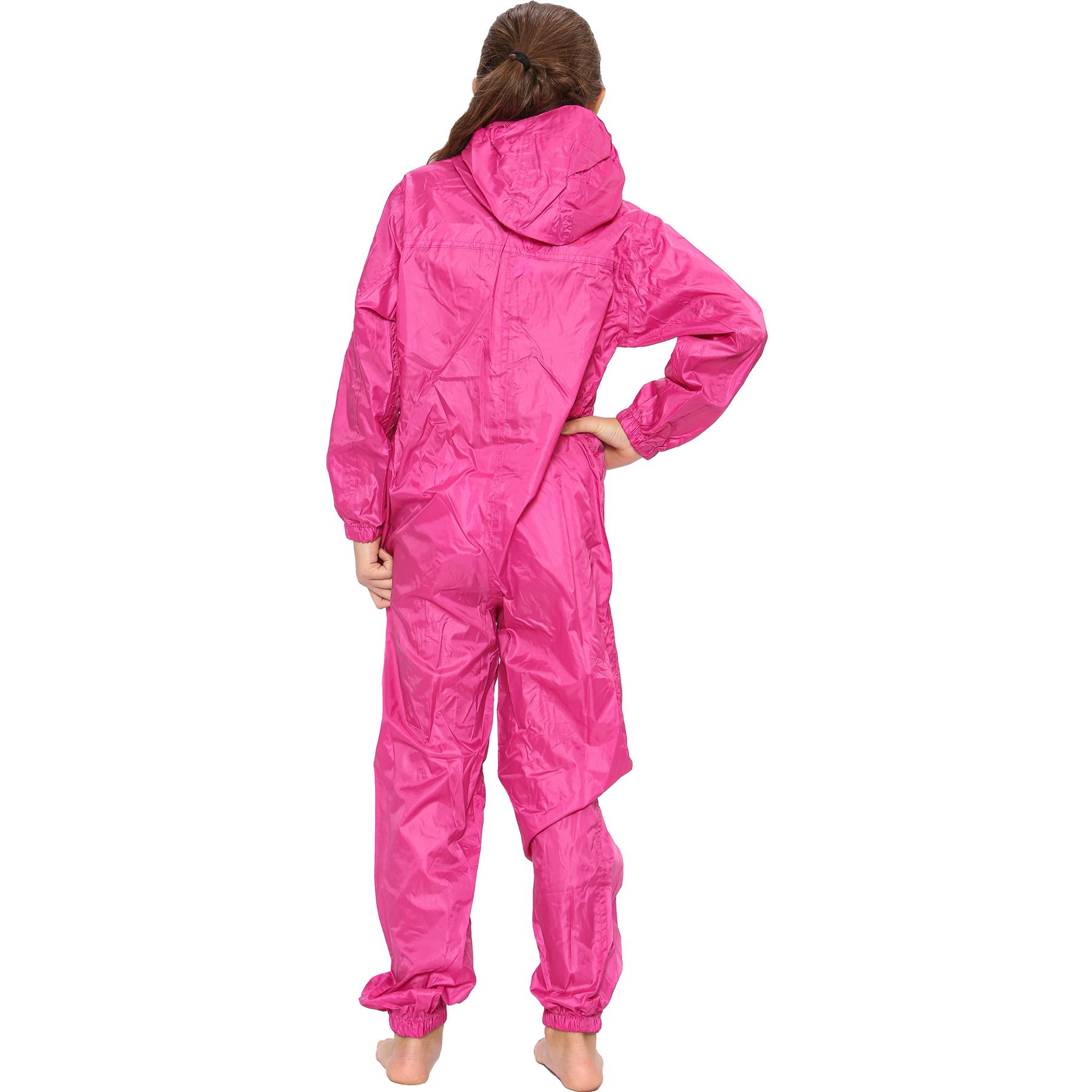 Girls Boys Raincoat Kids Puddle Suit Rainwear Waterproof Hooded Rainsuit 2-13 Yr - Picture 18 of 24